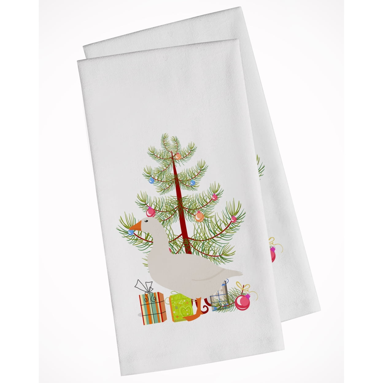 Carolines Treasures BB9267WTKT Shire Horse Christmas White Kitchen Towel Set of 2 Dish Towels Teal 19 X 25" multicolor