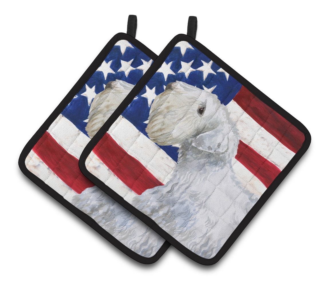 Carolines Treasures BB9684PTHD Sealyham Terrier Patriotic Pair of Pot Holders 7.5HX7.5W multicolor