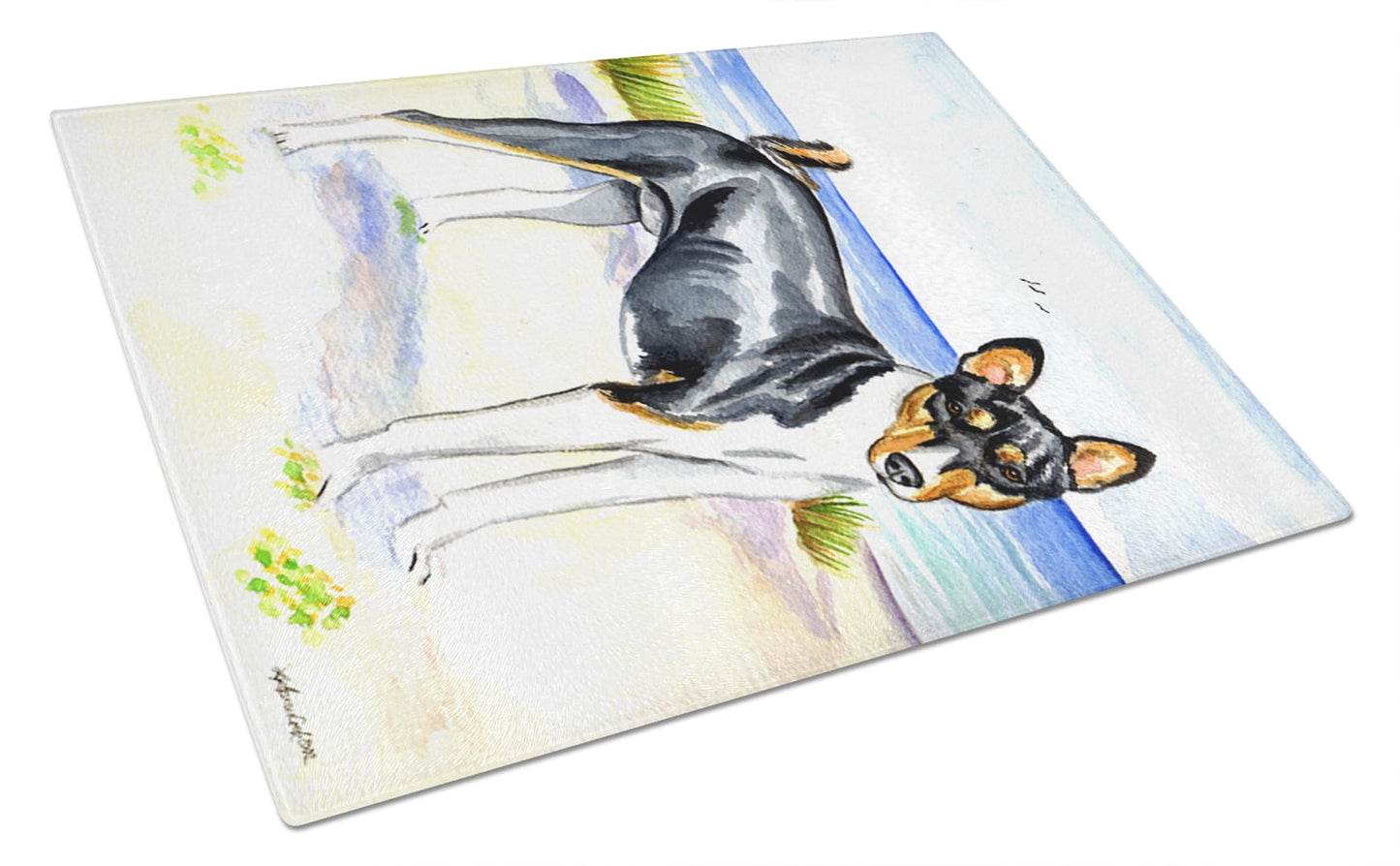 Carolines Treasures Basenji Glass Cutting Board Large 12H x 16W multicolor