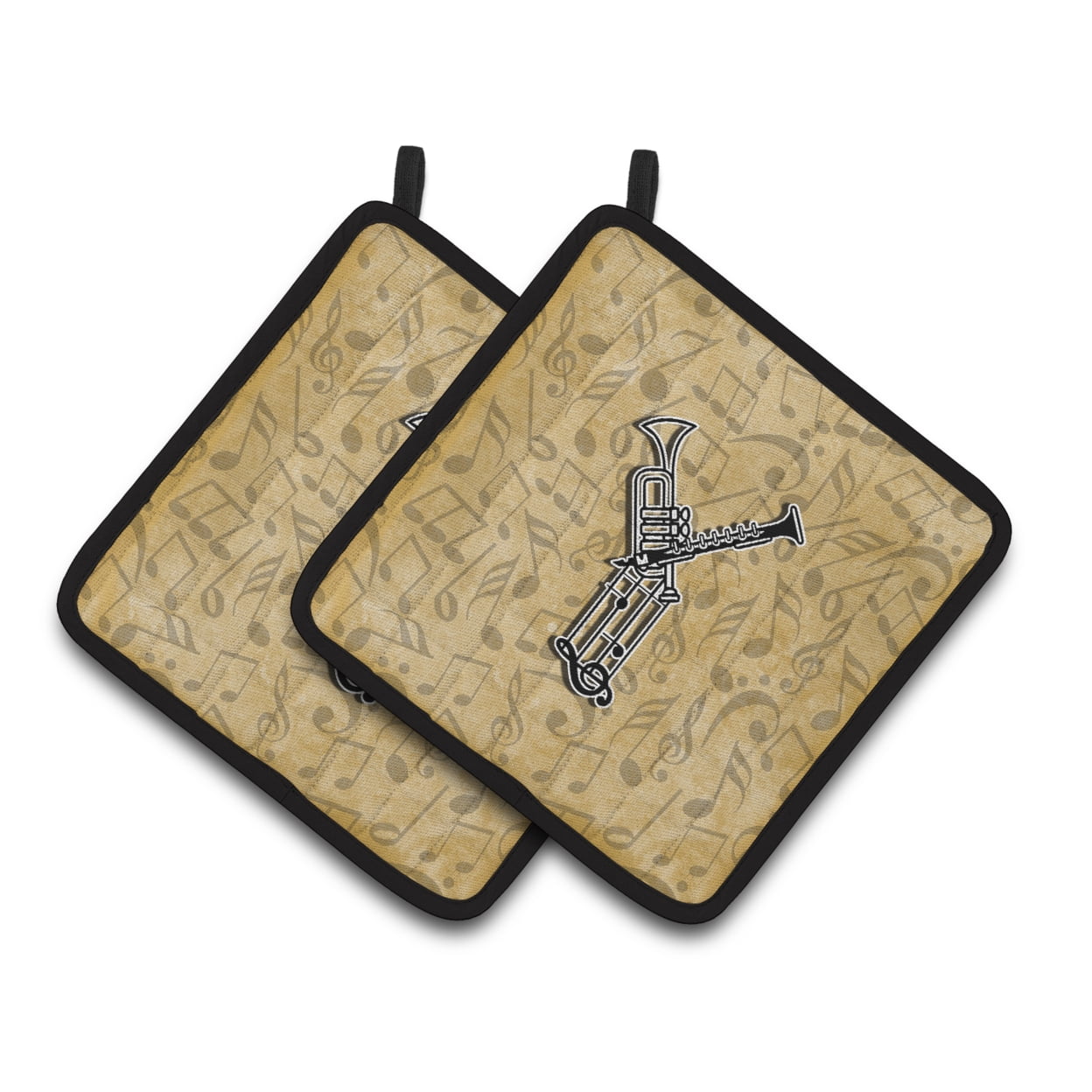 Carolines Treasures CJ2004-YPTHD Letter Y Musical Instrument Alphabet Pair of Pot Holders, 7.5HX7.5W, multicolor
