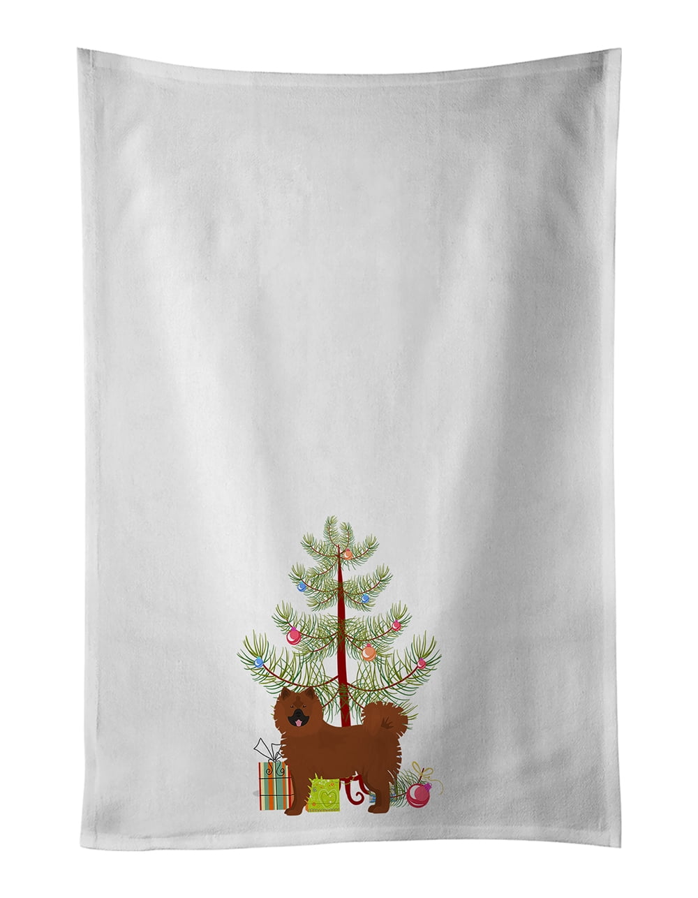 Eurasier or Eurasian dog Christmas Tree White Kitchen Towel Set of 2 19 in x 28 in
