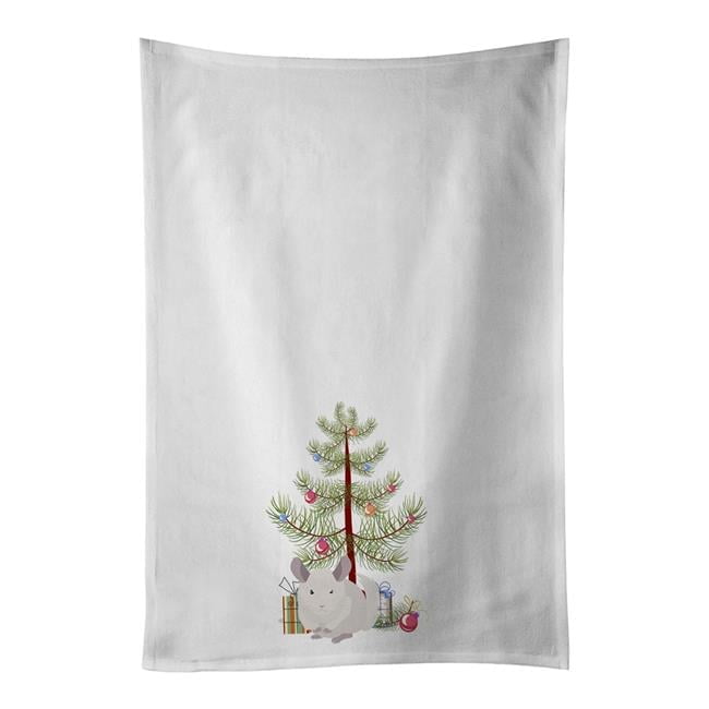 White Dominant Chinchilla Merry Christmas White Kitchen Towel Set of 2 19 in x 28 in