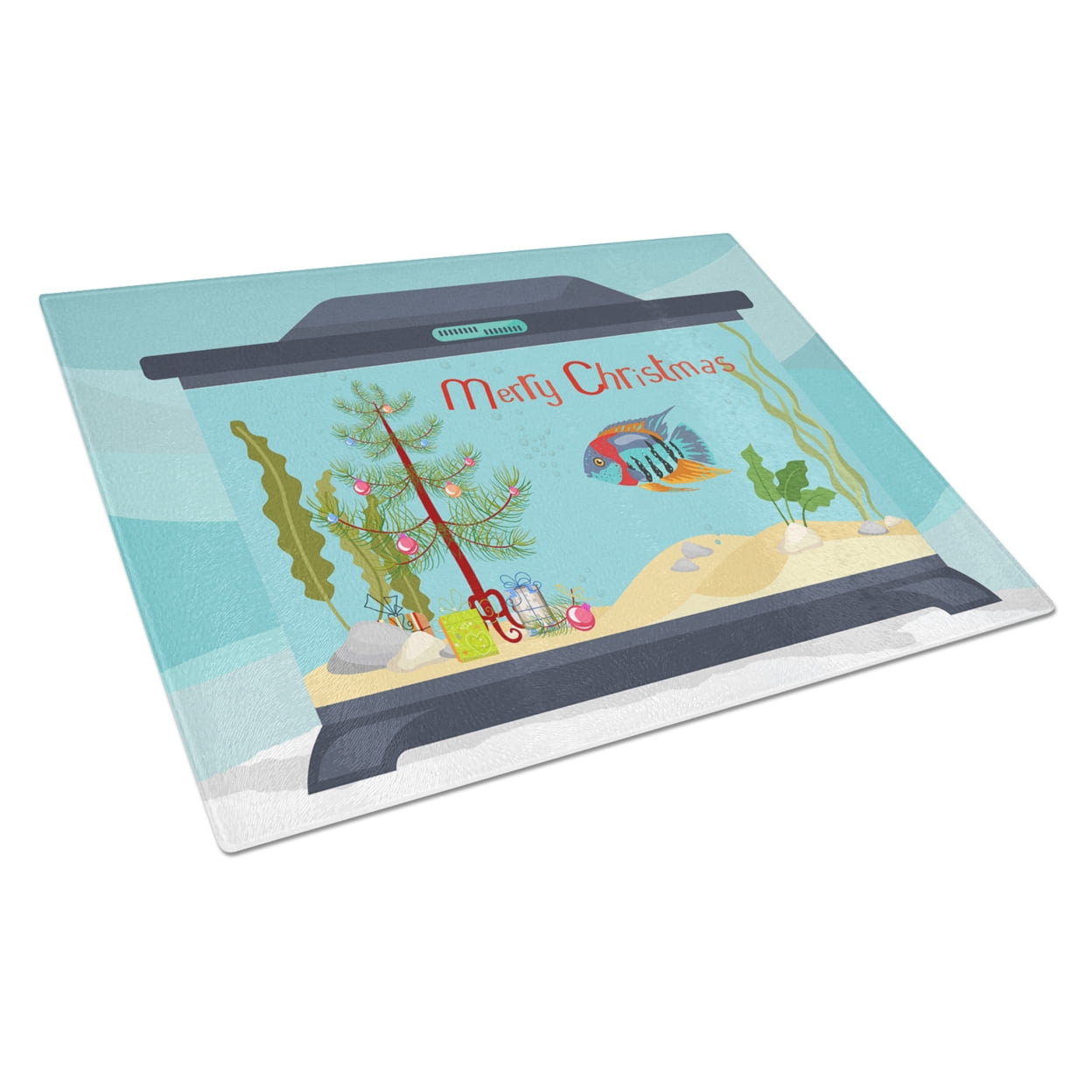 Carolines Treasures CK4536LCB Severum Merry Christmas Glass Cutting Board Large, 12H x 16W, multicolor