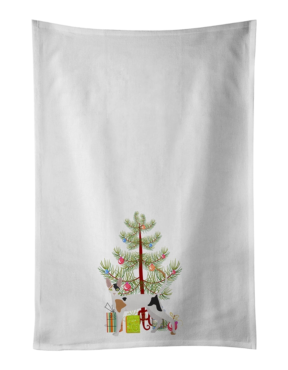 Cornish Rex Cat Merry Christmas White Kitchen Towel Set of 2 19 in x 28 in