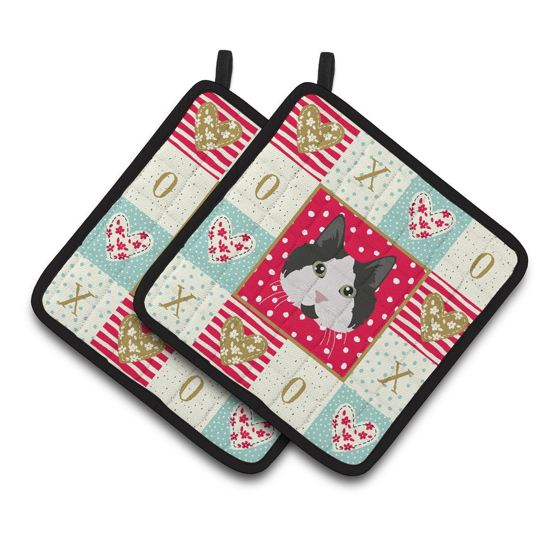 Cymric #2 Cat Love Pair of Pot Holders