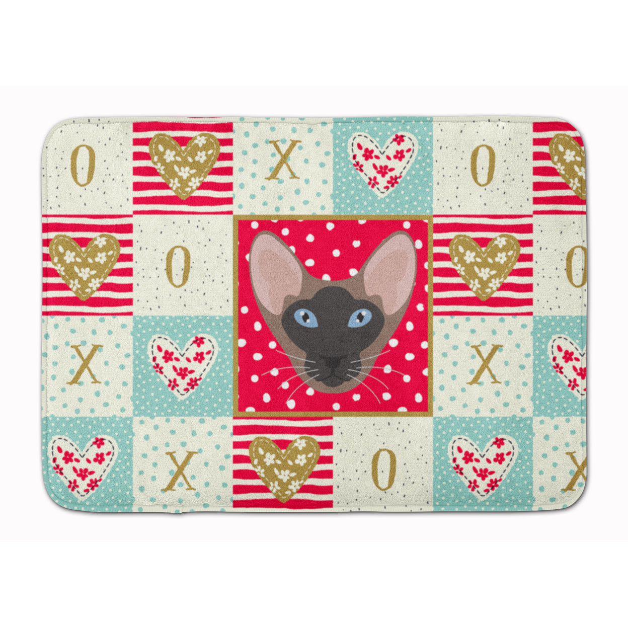 Oriental Bicolor Cat Love Machine Washable Memory Foam Mat