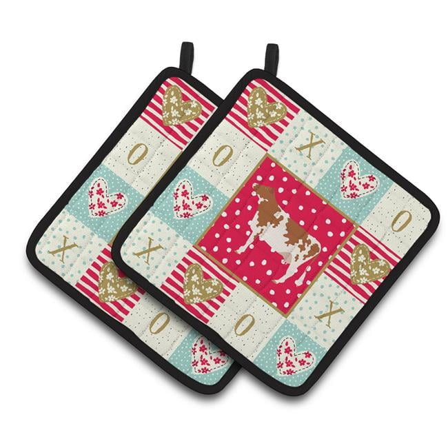 Ayrshire Cow Love Pair of Pot Holders