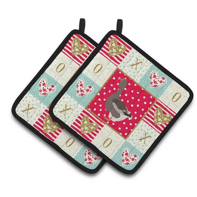 Carolines Treasures CK5324PTHD Toulouse Goose Love Pair of Pot Holders, 7.5HX7.5W, multicolor