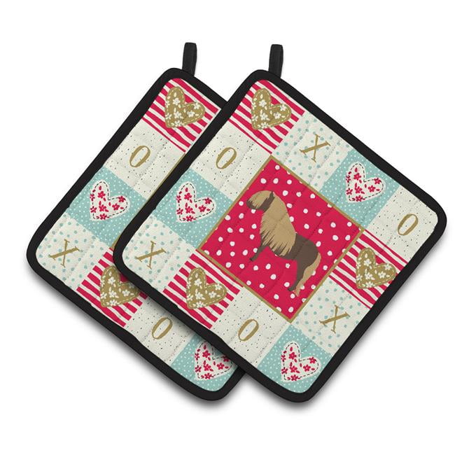 Shetland Pony Horse Love Pair of Pot Holders