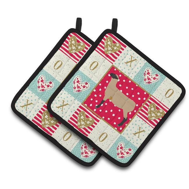 Carolines Treasures CK5403PTHD Hampshire Down Sheep Love Pair of Pot Holders, 7.5HX7.5W, multicolor
