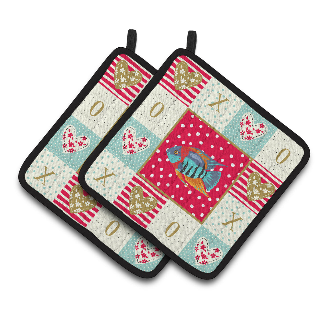 Carolines Treasures CK5497PTHD Severum Love Pair of Pot Holders, Red, 7.5HX7.5W, multicolor