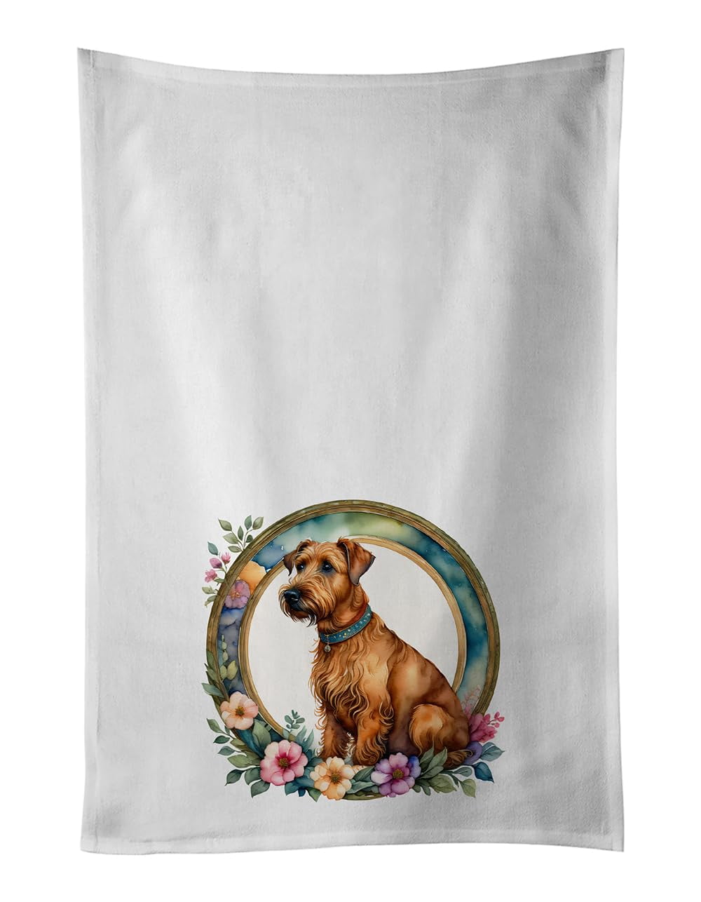 Carolines Treasures DAC2205WTKT 0.1 x 28 x 19 in. Wheaten Terrier & Flowers Kitchen Towel, Set of 2