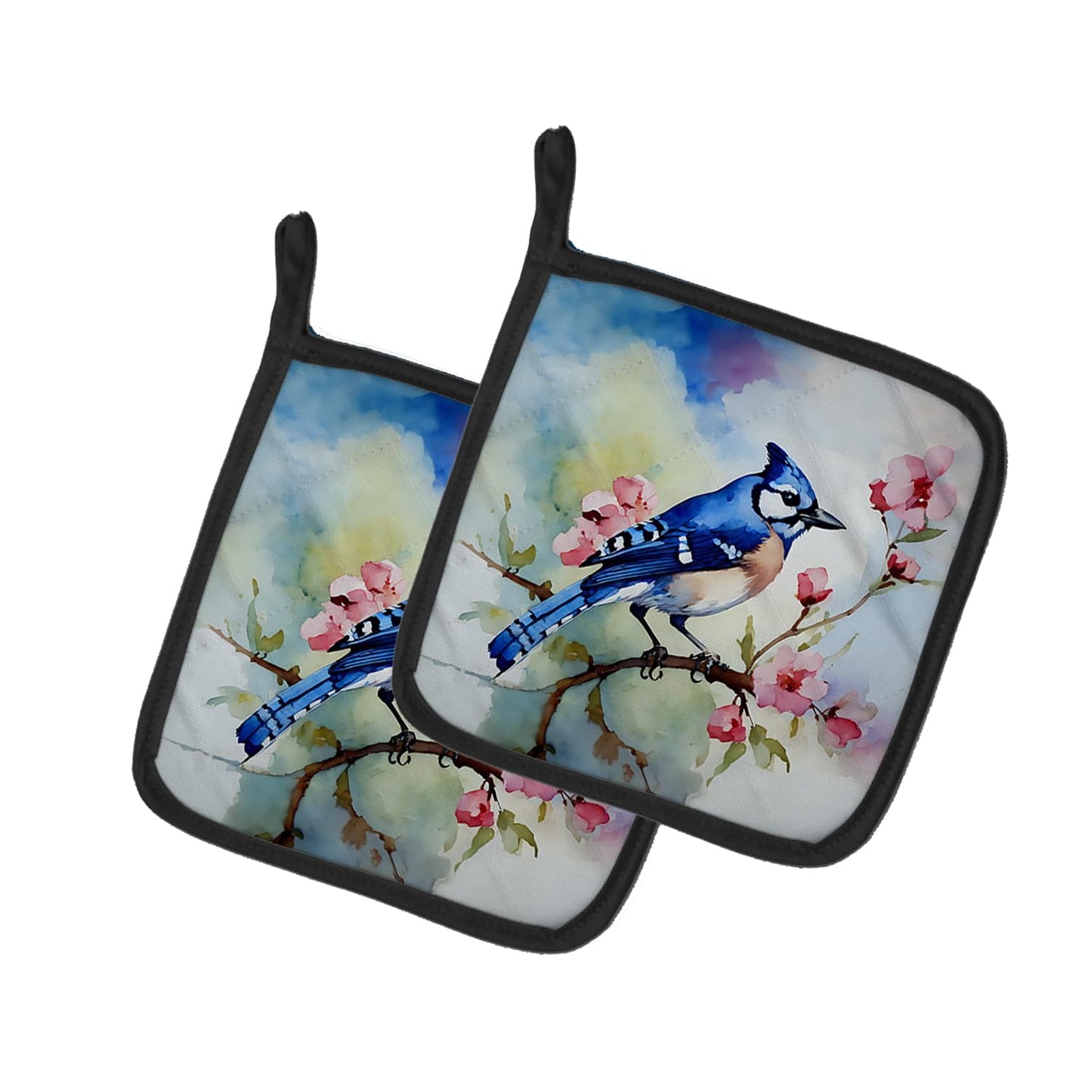 Carolines Treasures DAC3186PTHD 7.5 x 7.5 in. Blue Jay Pot Holders - Set of 2