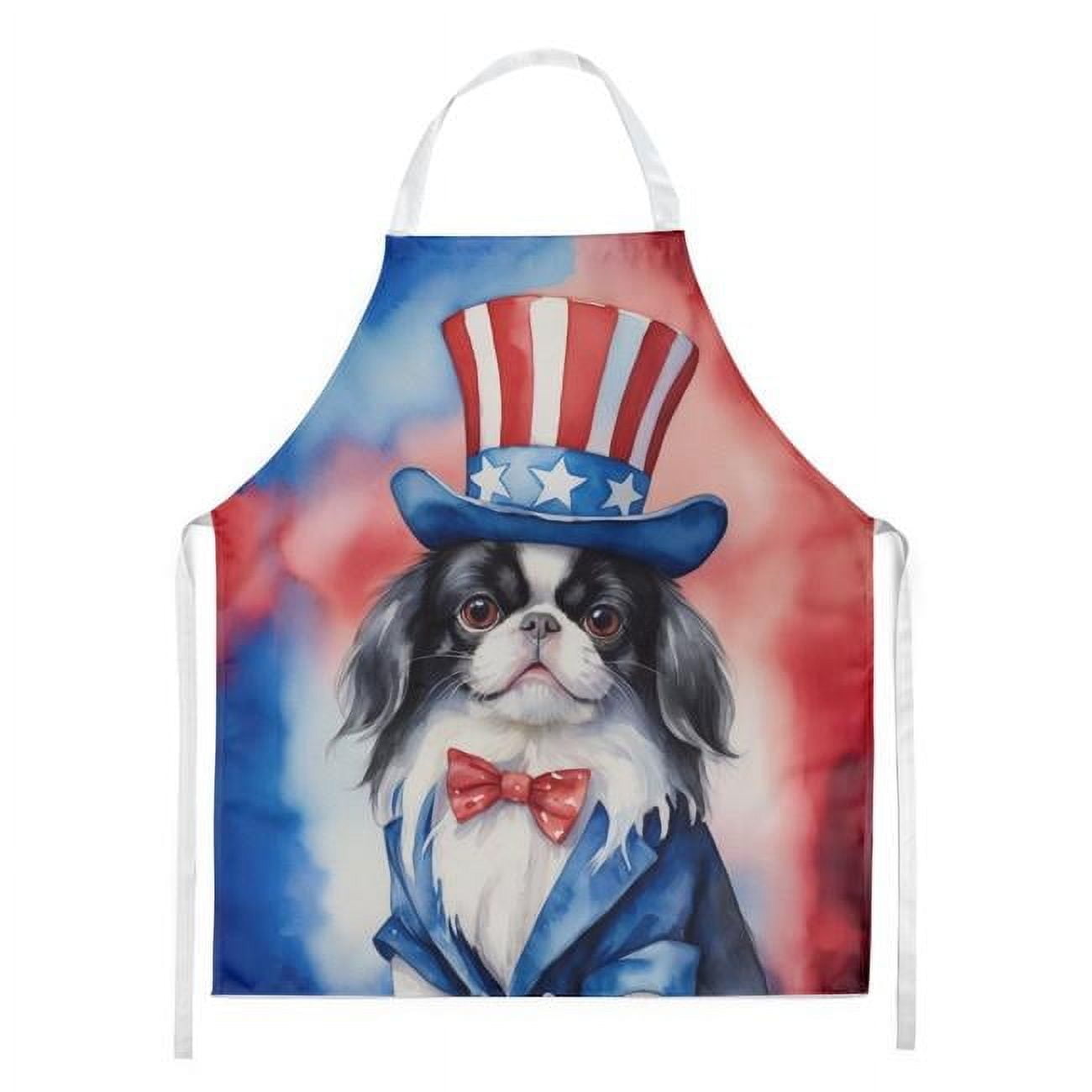 Carolines Treasures DAC5740APRON 30 x 27 in. Japanese Chin Patriotic American Apron