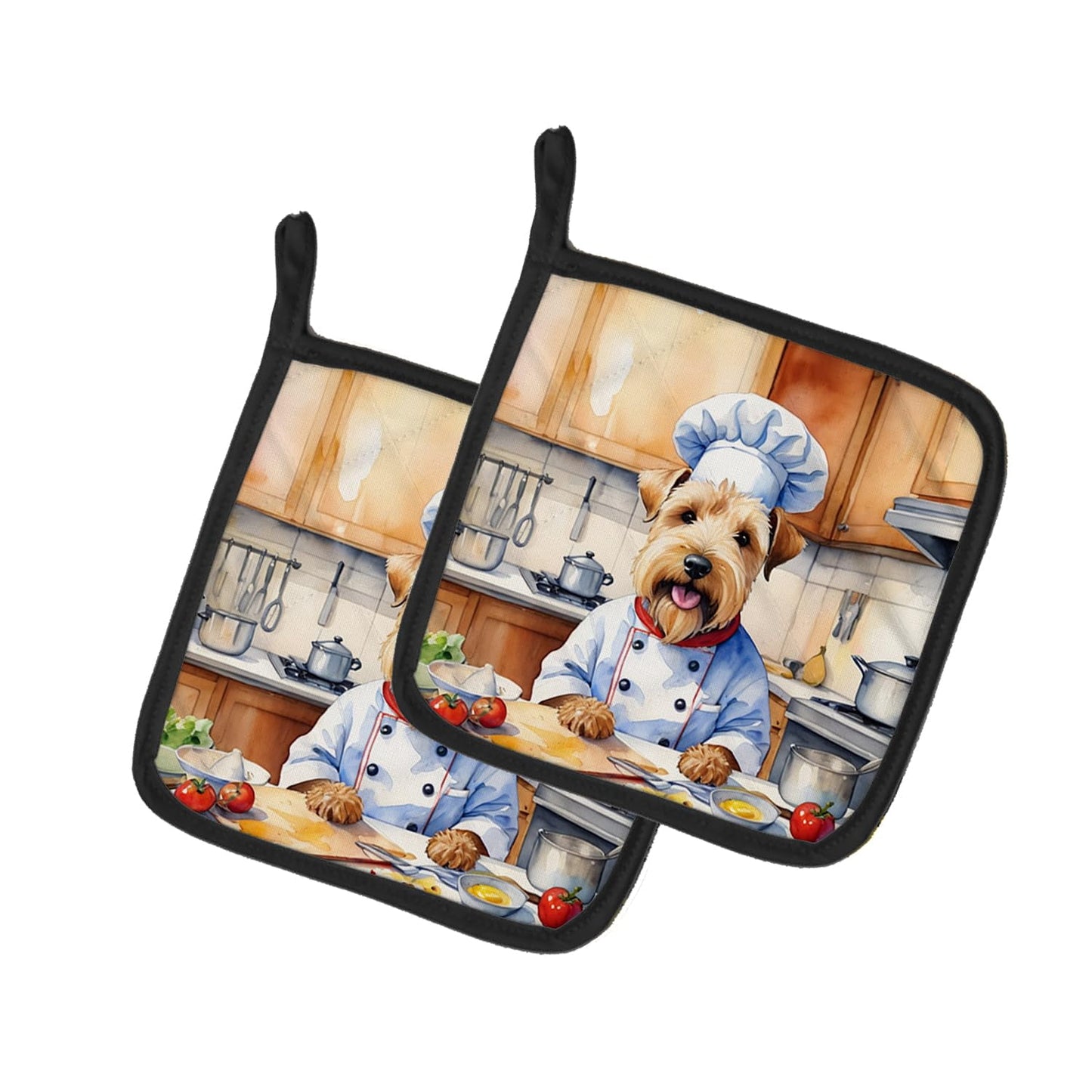 Carolines Treasures DAC6340PTHD 7.5 x 7.5 in. Unisex Wheaten Terrier The Chef Pair of Pot Holder