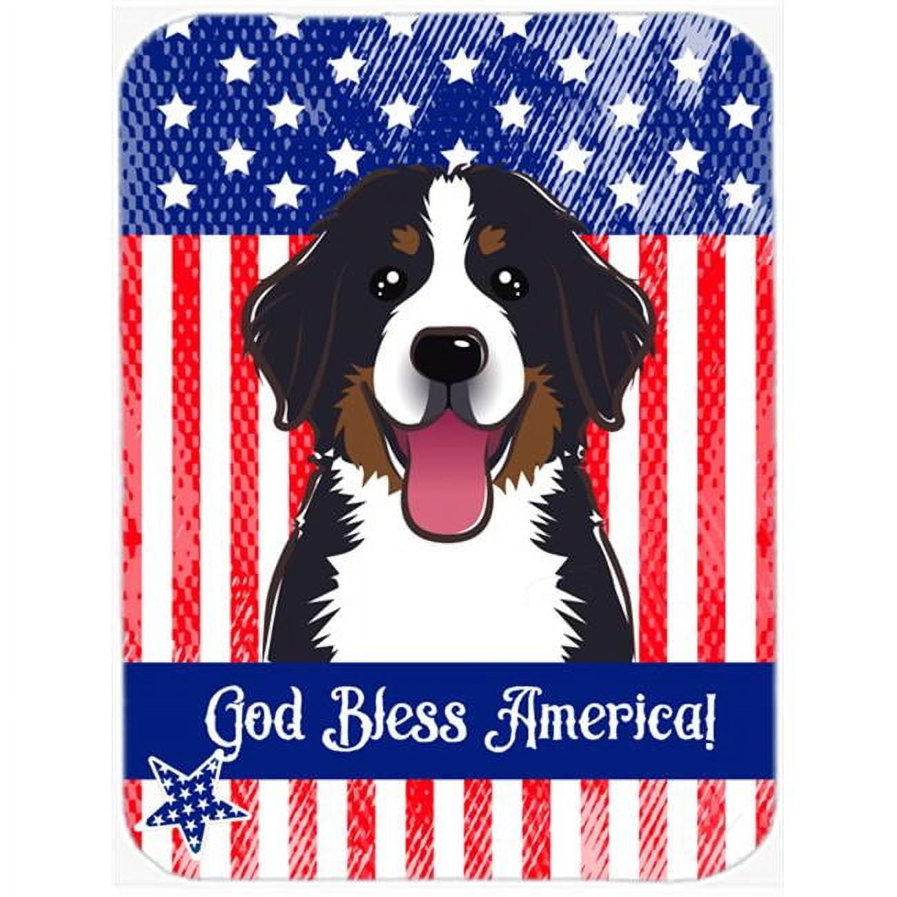 Carolines Treasures Flag and Bernese Mountain Dog Glass Cutting Board Large 12H x 16W multicolor