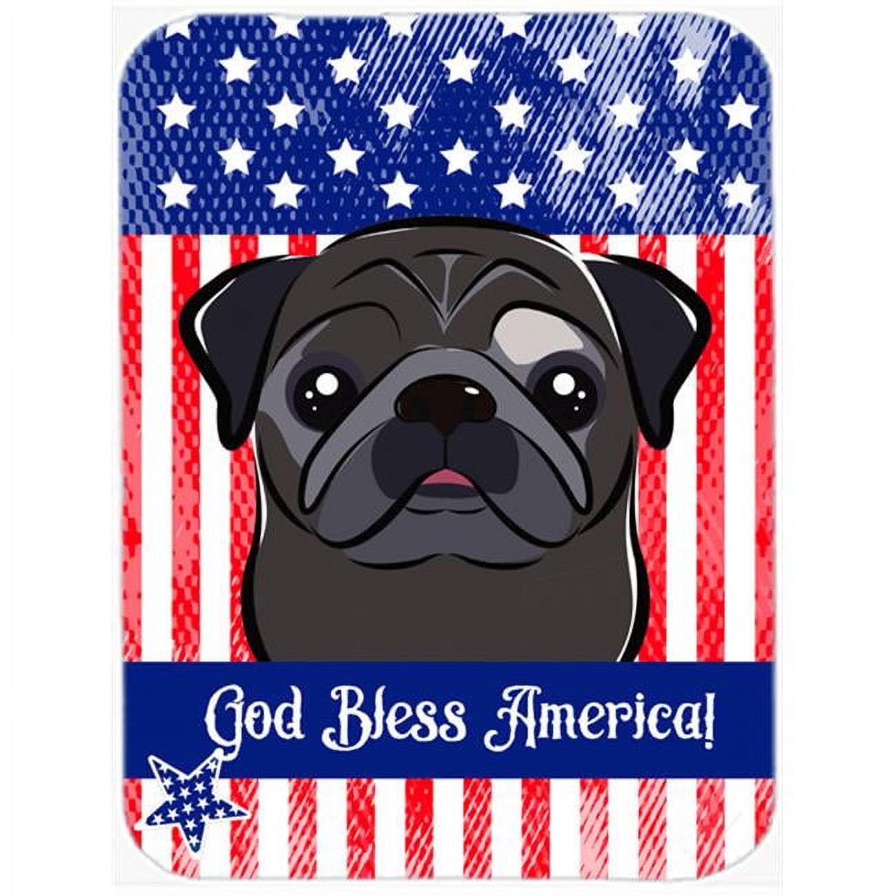 Carolines Treasures Flag and Black Pug Glass Cutting Board Large 12H x 16W multicolor