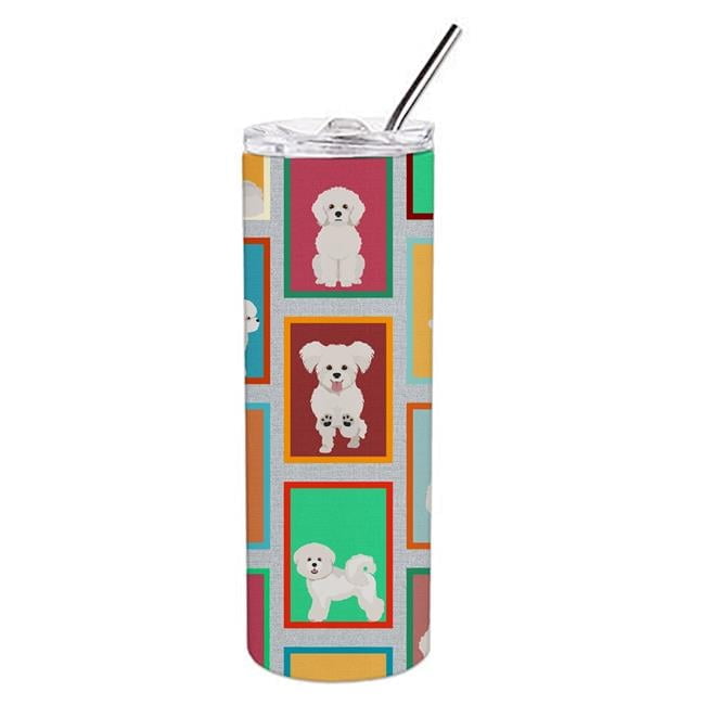 Lots of Bichon Frise Stainless Steel 20 oz Skinny Tumbler 3 in x 8.25 in
