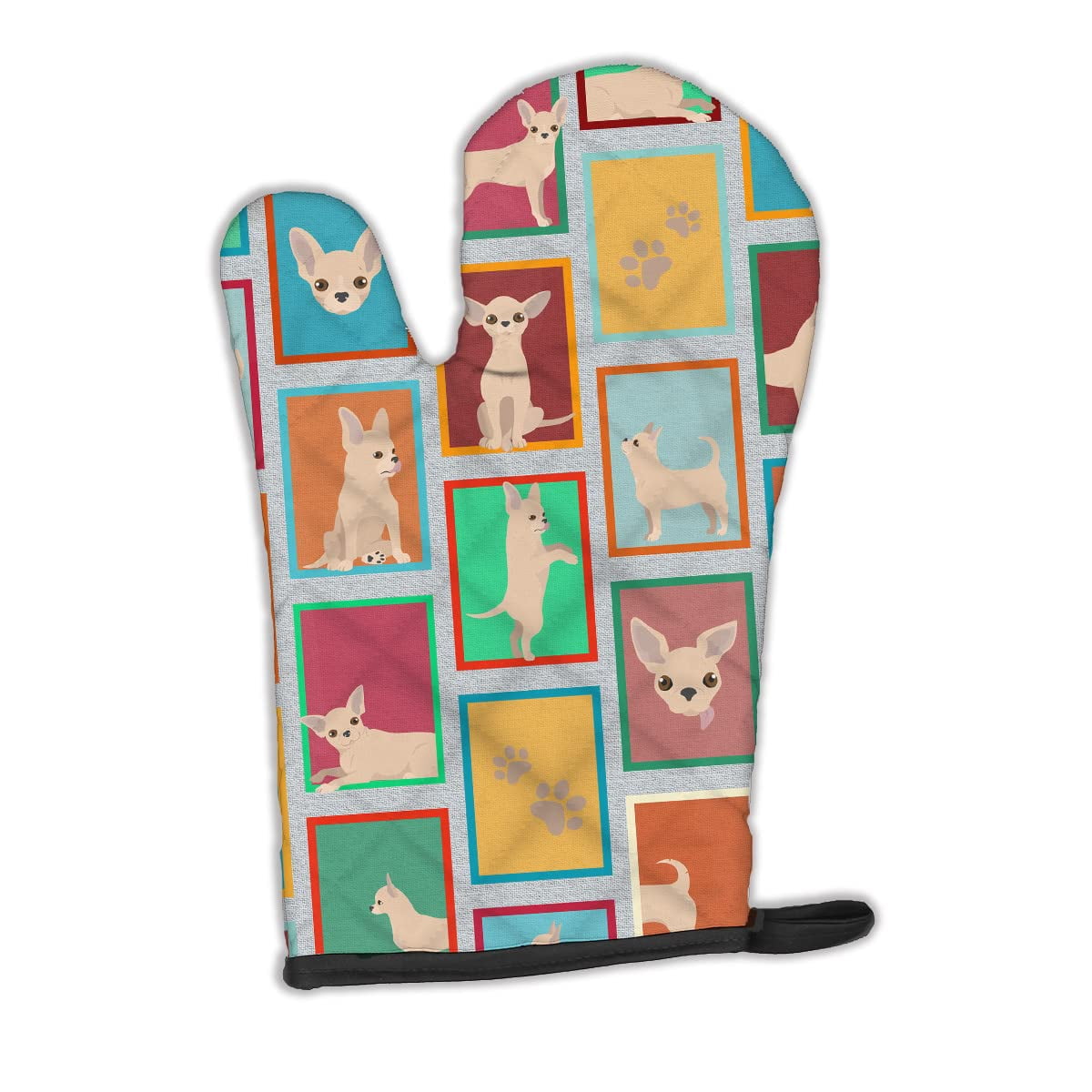 Lots of Chihuahua Oven Mitt 8.5 in x 12 in