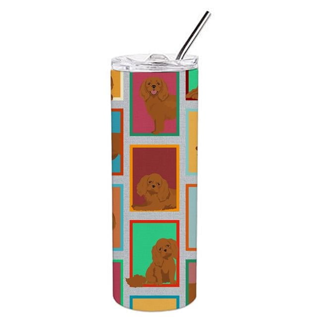Carolines Treasures MLM1151TBL20 20 oz Lots of Ruby Cavalier Spaniel Stainless Steel Skinny Tumbler