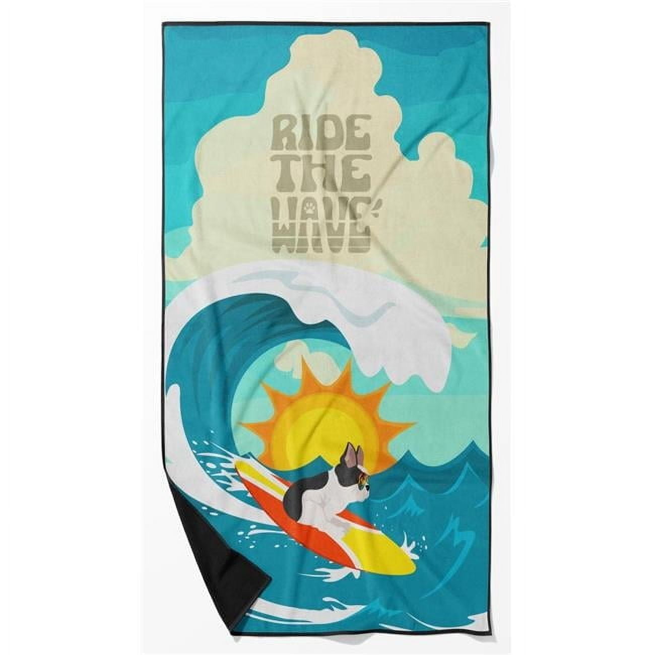 Carolines Treasures MLM1224TWL3060 60 x 30 in. Unisex Surfer Dog Black & Tan German Shepherd Premium Beach Towel