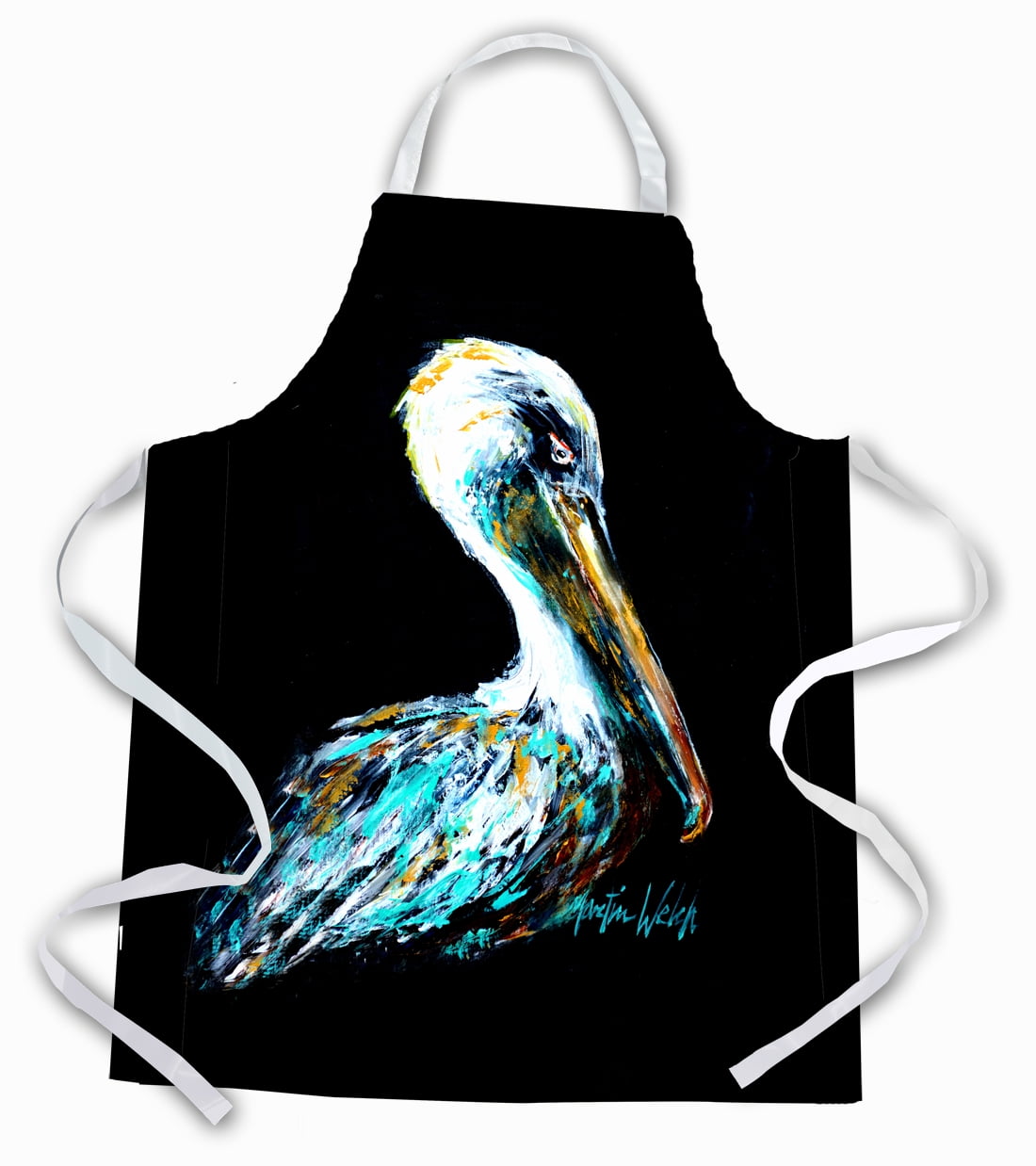 Carolines Treasures MW1164APRON Dressed in Black Pelican Apron Large multicolor
