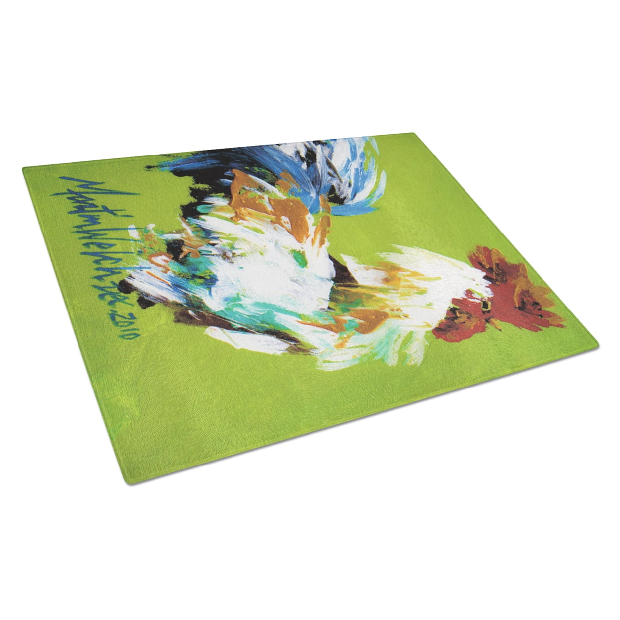 Carolines Treasures MW1188LCB Boss Rooster Glass Cutting Board Large, 12H x 16W, multicolor