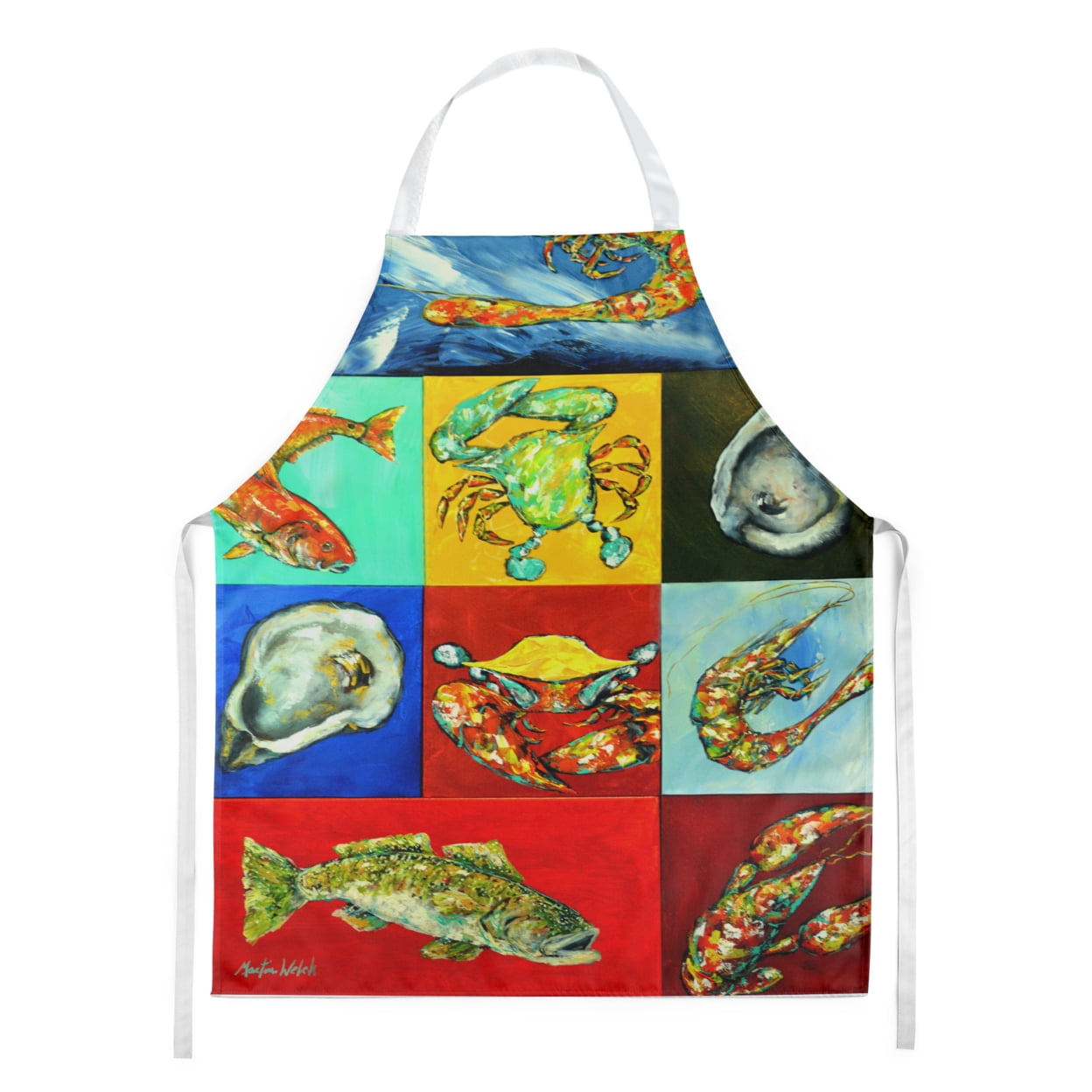 Carolines Treasures MW1250APRON Mixed Seafood Apron Large multicolor