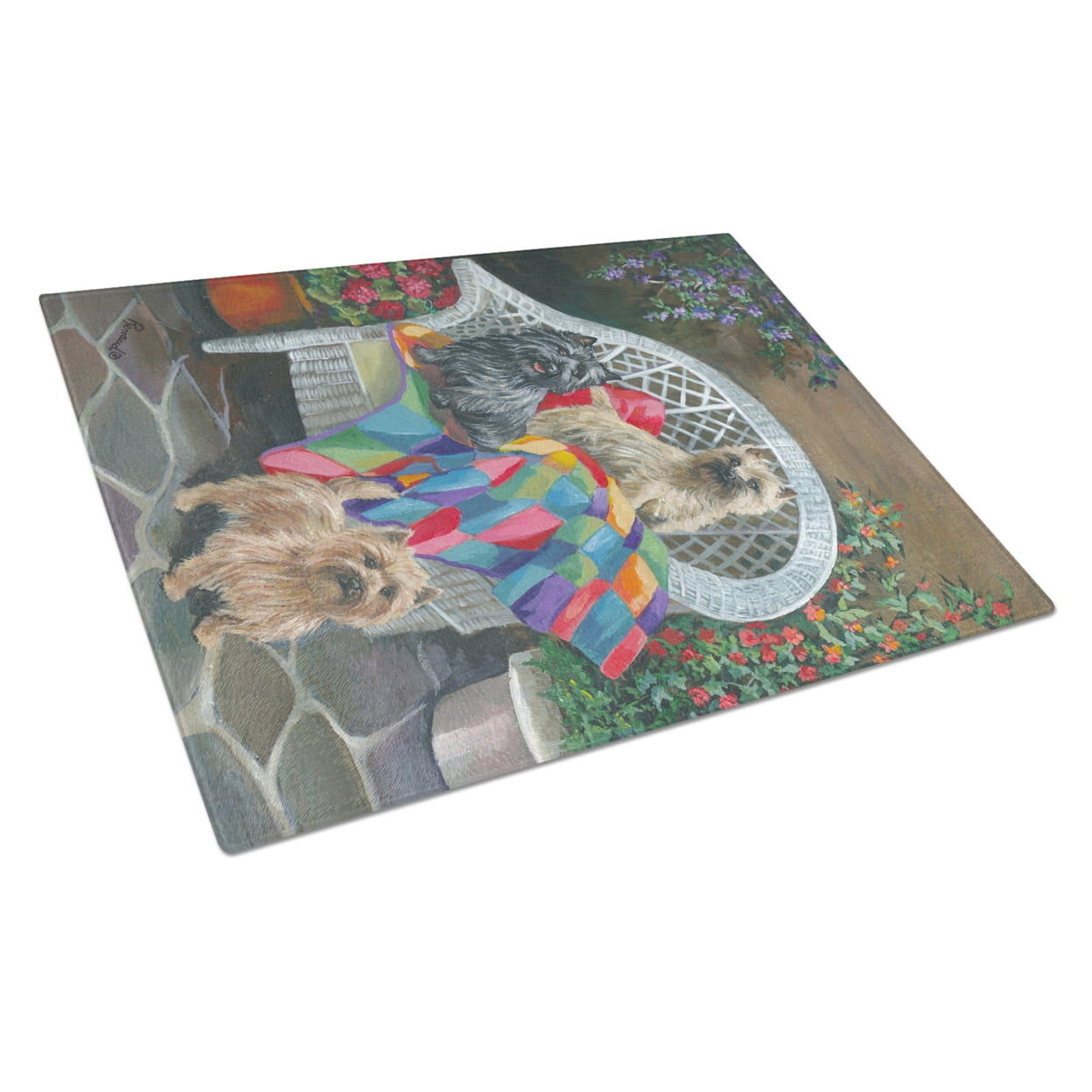 Carolines Treasures PPP3059LCB Cairn Terrier Trio Glass Cutting Board Large, 12H x 16W, multicolor