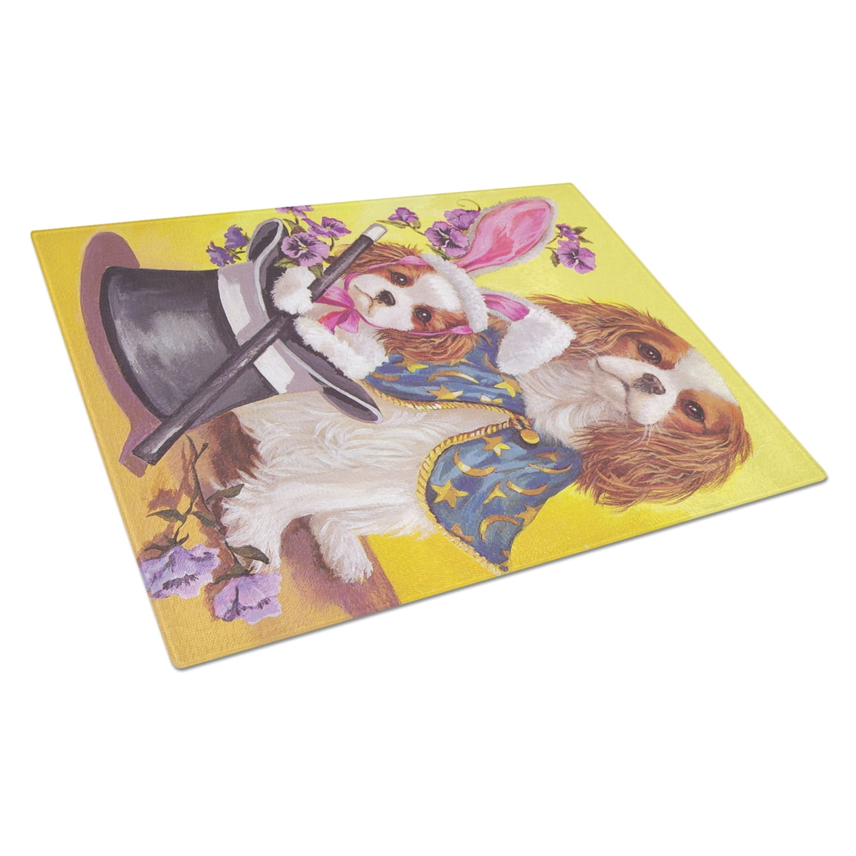 Carolines Treasures PPP3065LCB Cavalier Spaniel Easter Magic Glass Cutting Board Large, 12H x 16W, multicolor