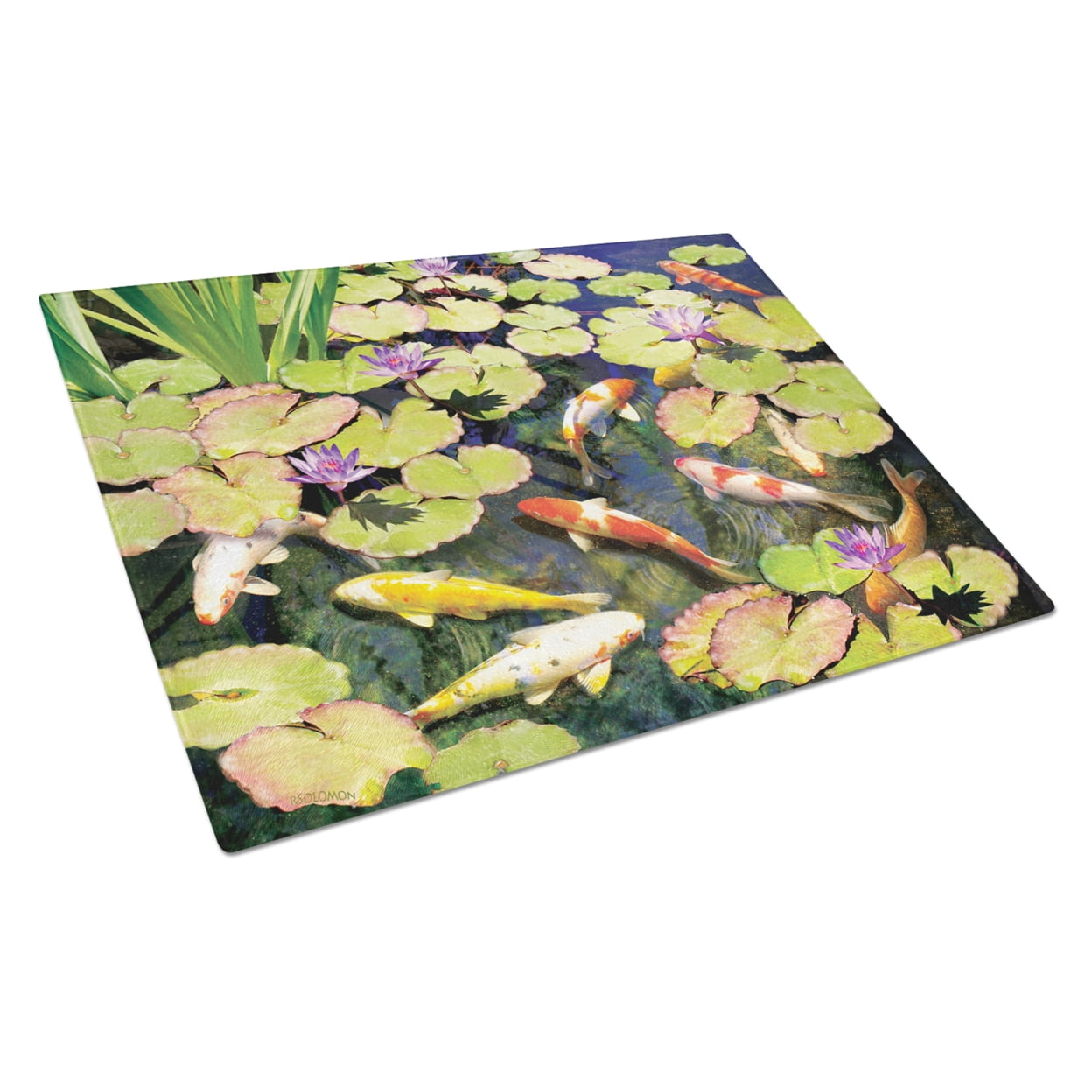 Carolines Treasures PRS4049LCB Koi Pond IV Glass Cutting Board Large, 12H x 16W, multicolor