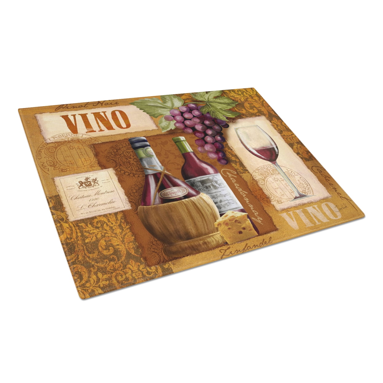 Carolines Treasures PTW2045LCB Vino Wine Glass Cutting Board Large, 12H x 16W, multicolor