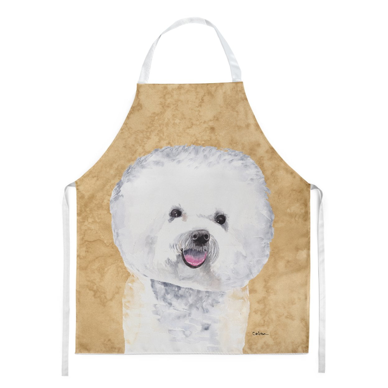 Carolines Treasures SC9135APRON Bichon Frise Wipe your Paws Apron Large multicolor
