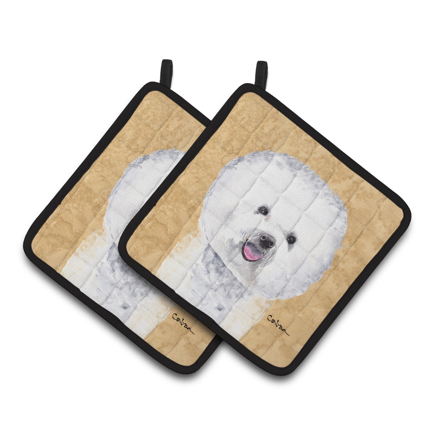 Bichon Frise Wipe your Paws Pair of Pot Holders