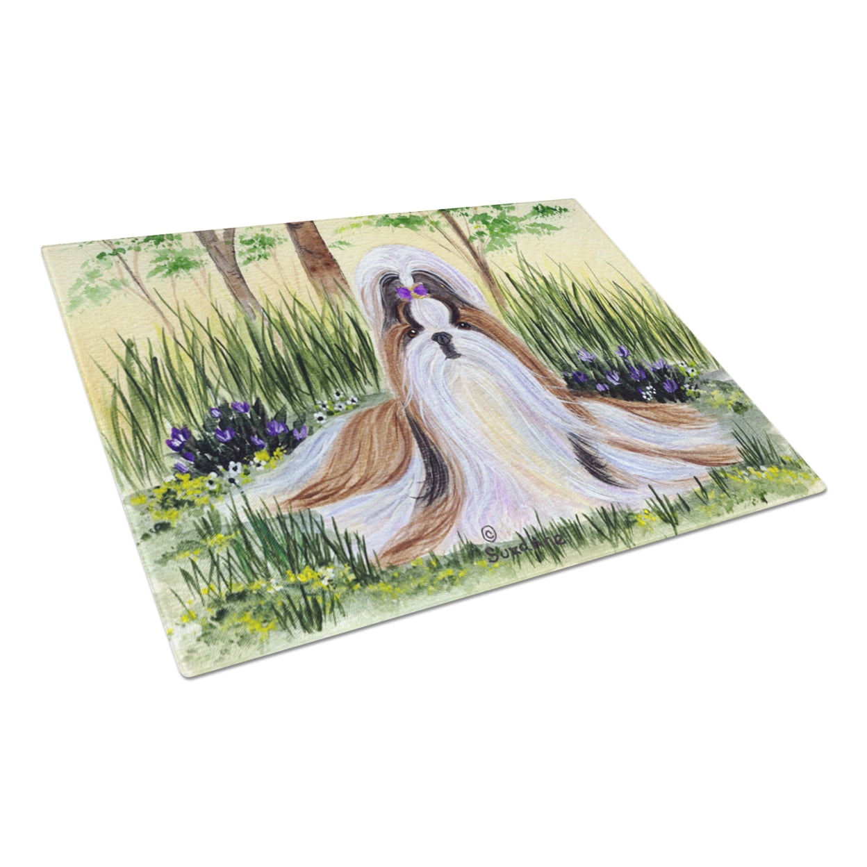 Carolines Treasures SS8112LCB Shih Tzu Glass Cutting Board Large, 12H x 16W, multicolor