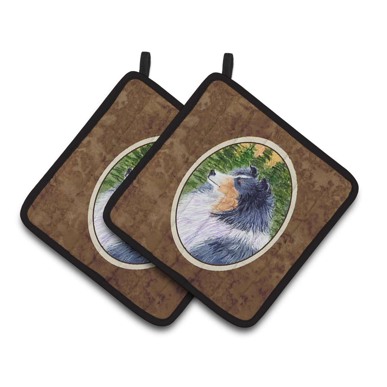 Carolines Treasures SS8142PTHD Sheltie Pair of Pot Holders, 7.5HX7.5W, multicolor