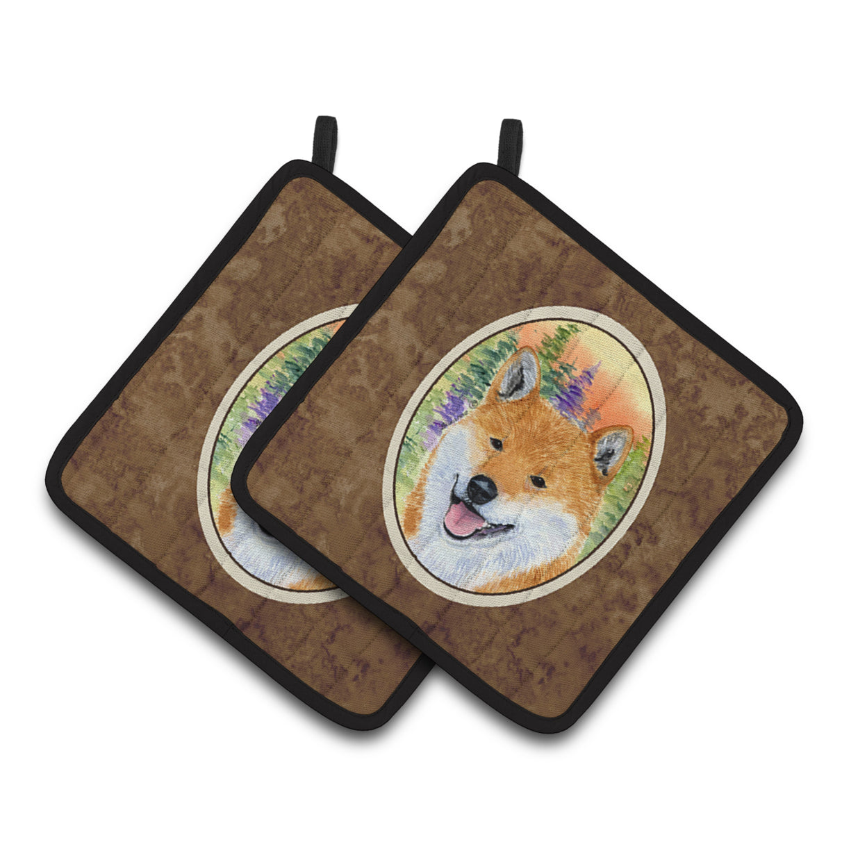 Carolines Treasures SS8234PTHD Shiba Inu Pair of Pot Holders, 7.5HX7.5W, multicolor