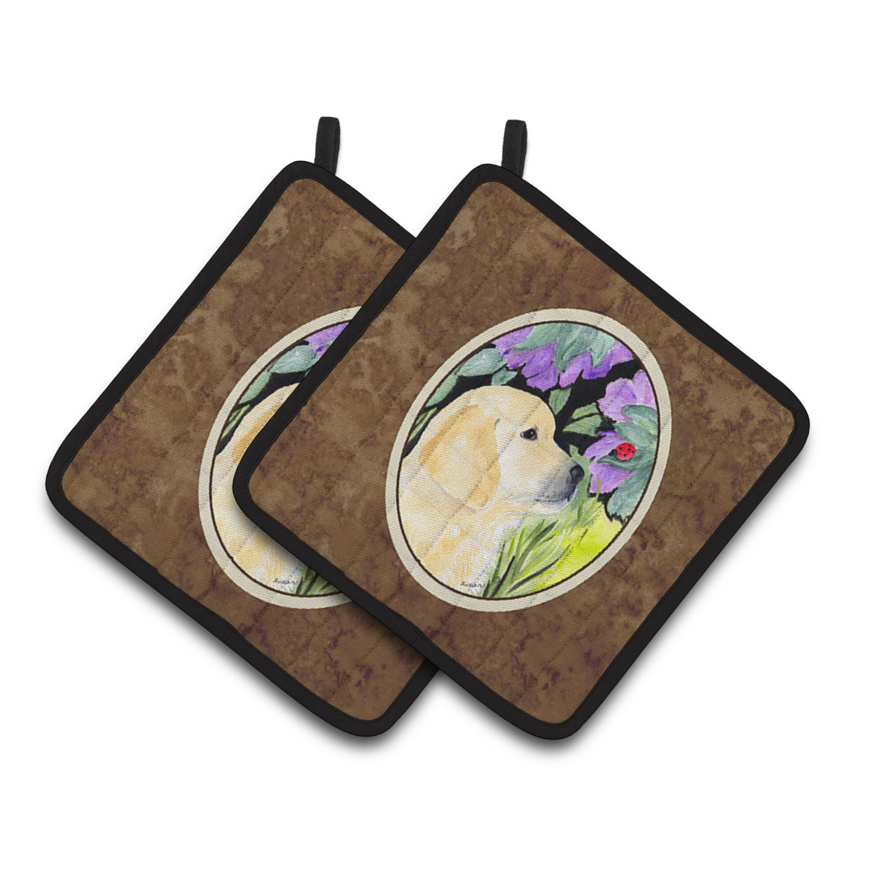 Carolines Treasures SS8245PTHD Golden Retriever Pair of Pot Holders, 7.5HX7.5W, multicolor