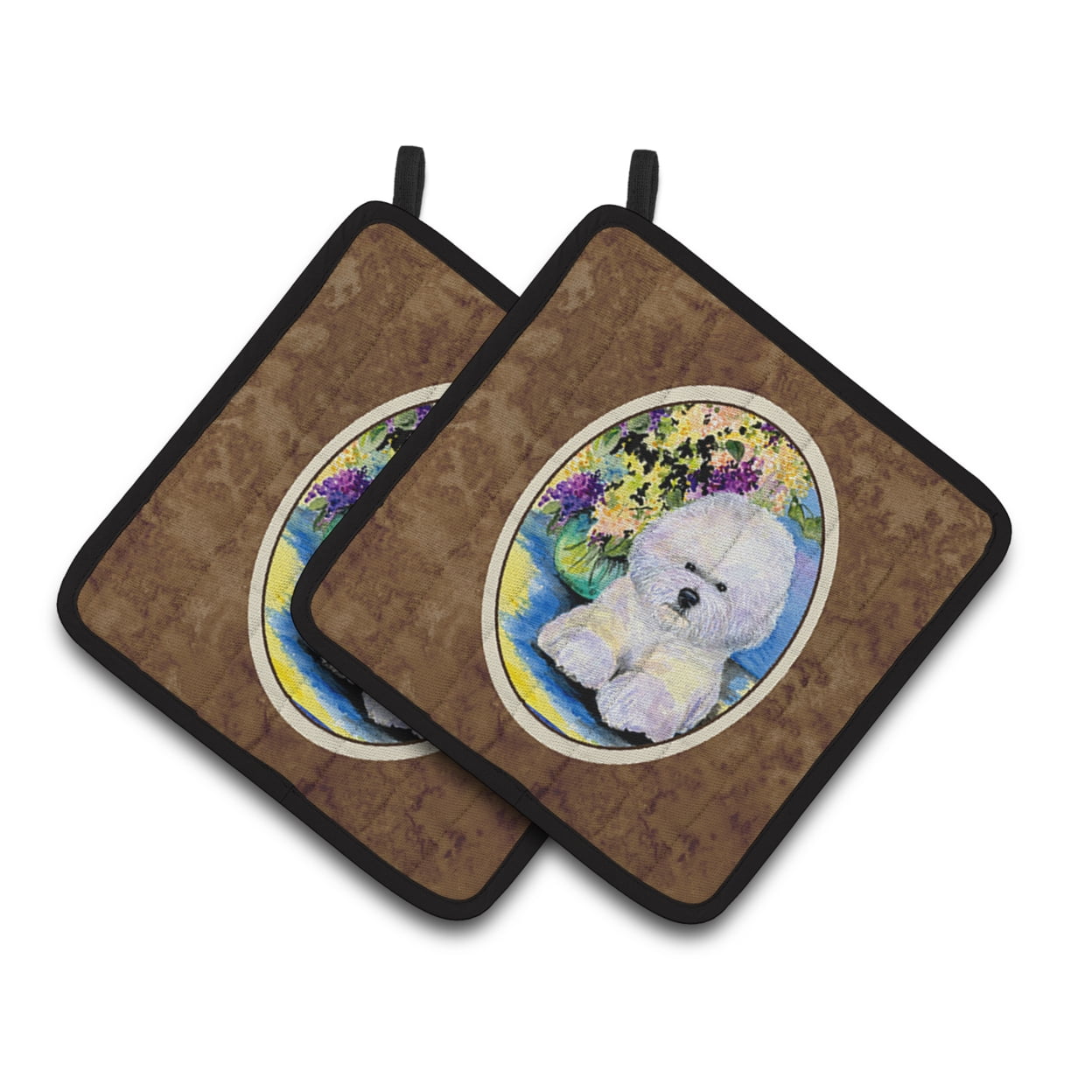Carolines Treasures SS8295PTHD Bichon Frise Pair of Pot Holders, 7.5HX7.5W, multicolor