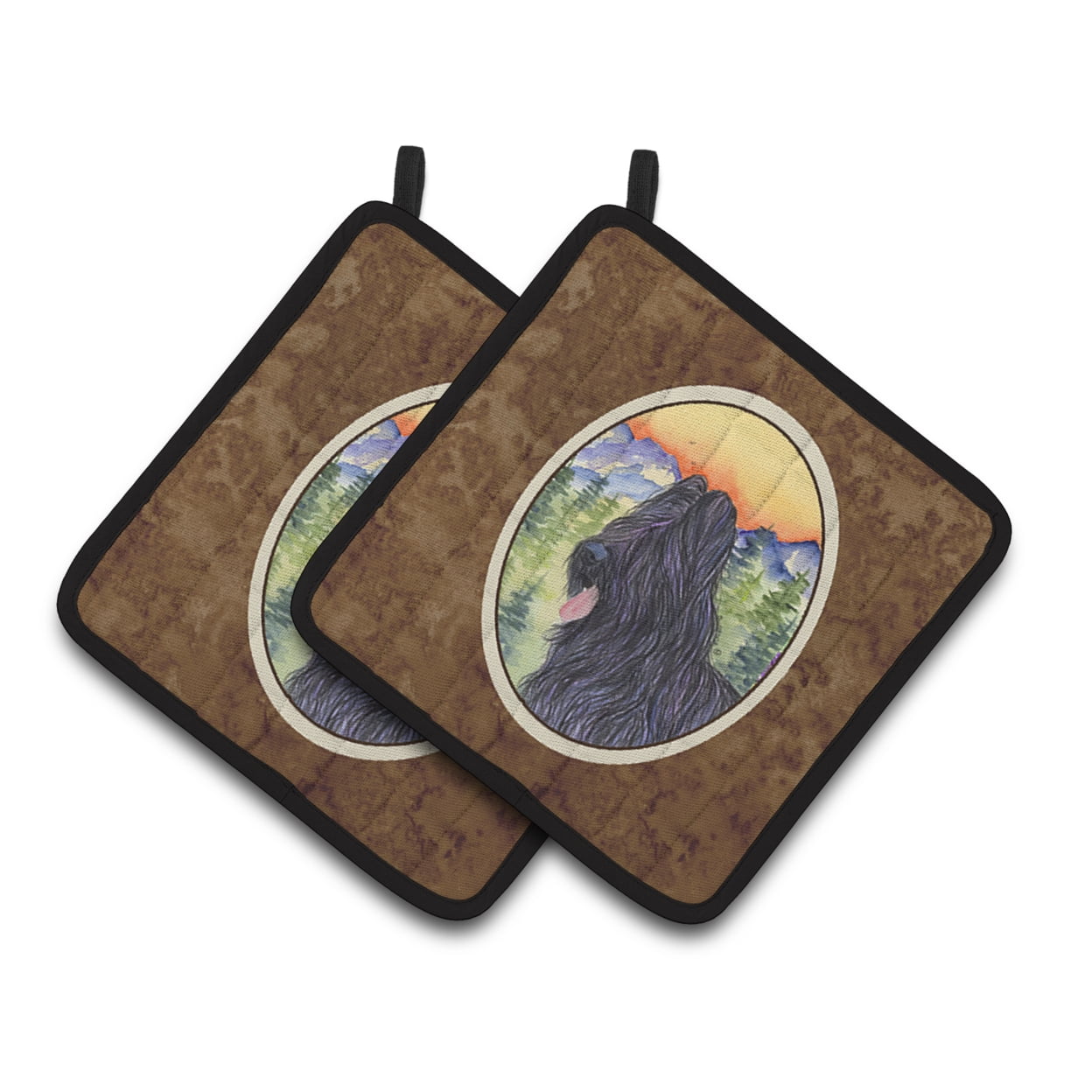 Carolines Treasures SS8319PTHD Briard Pair of Pot Holders, 7.5HX7.5W, multicolor