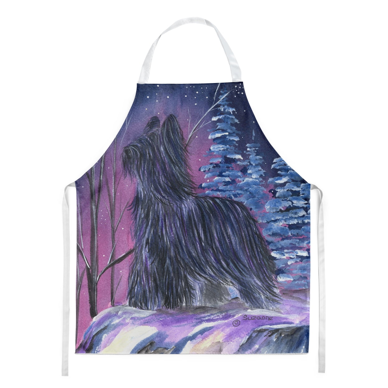 Carolines Treasures SS8366APRON Starry Night Briard Apron Large multicolor
