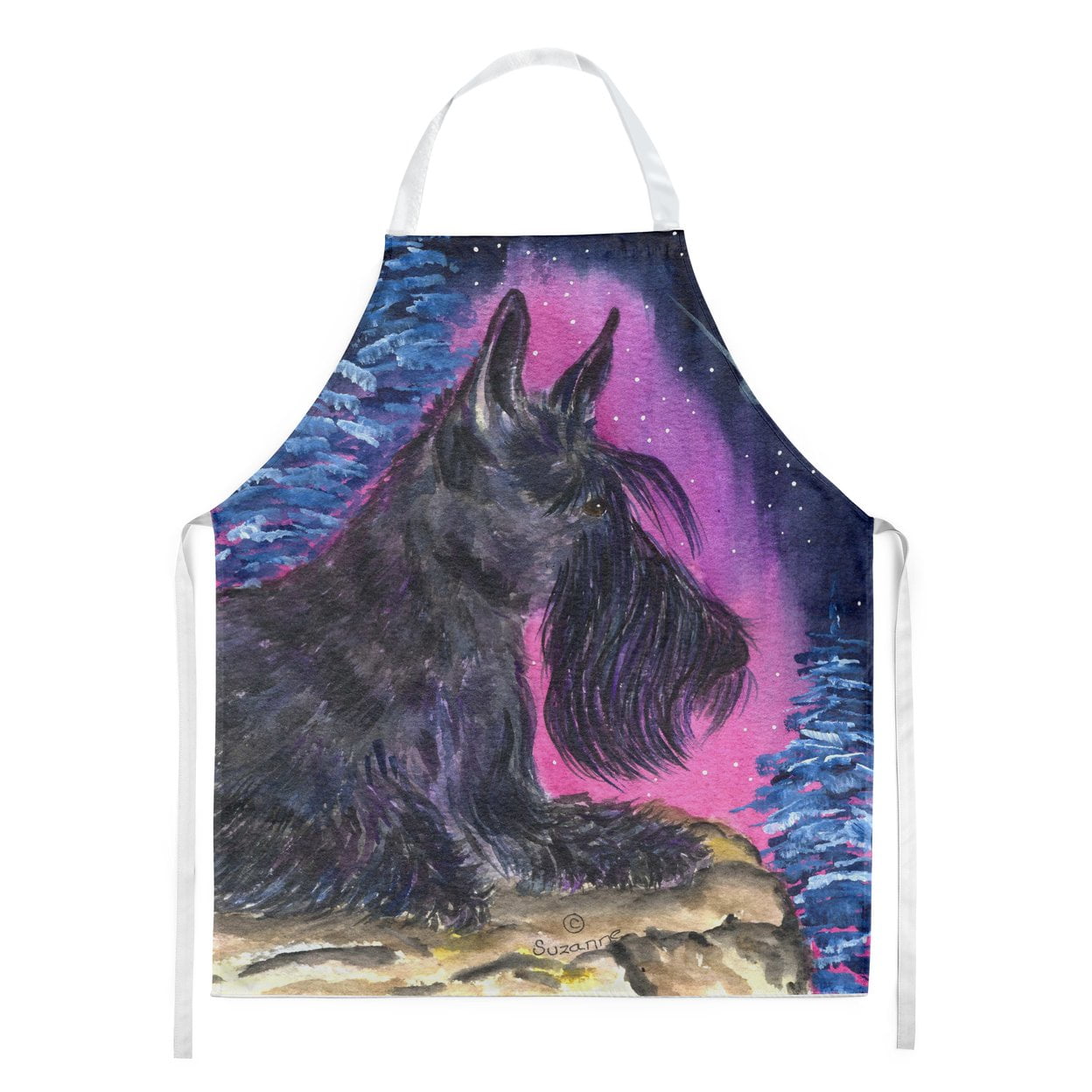Carolines Treasures SS8442APRON Starry Night Scottish Terrier Apron Large multicolor