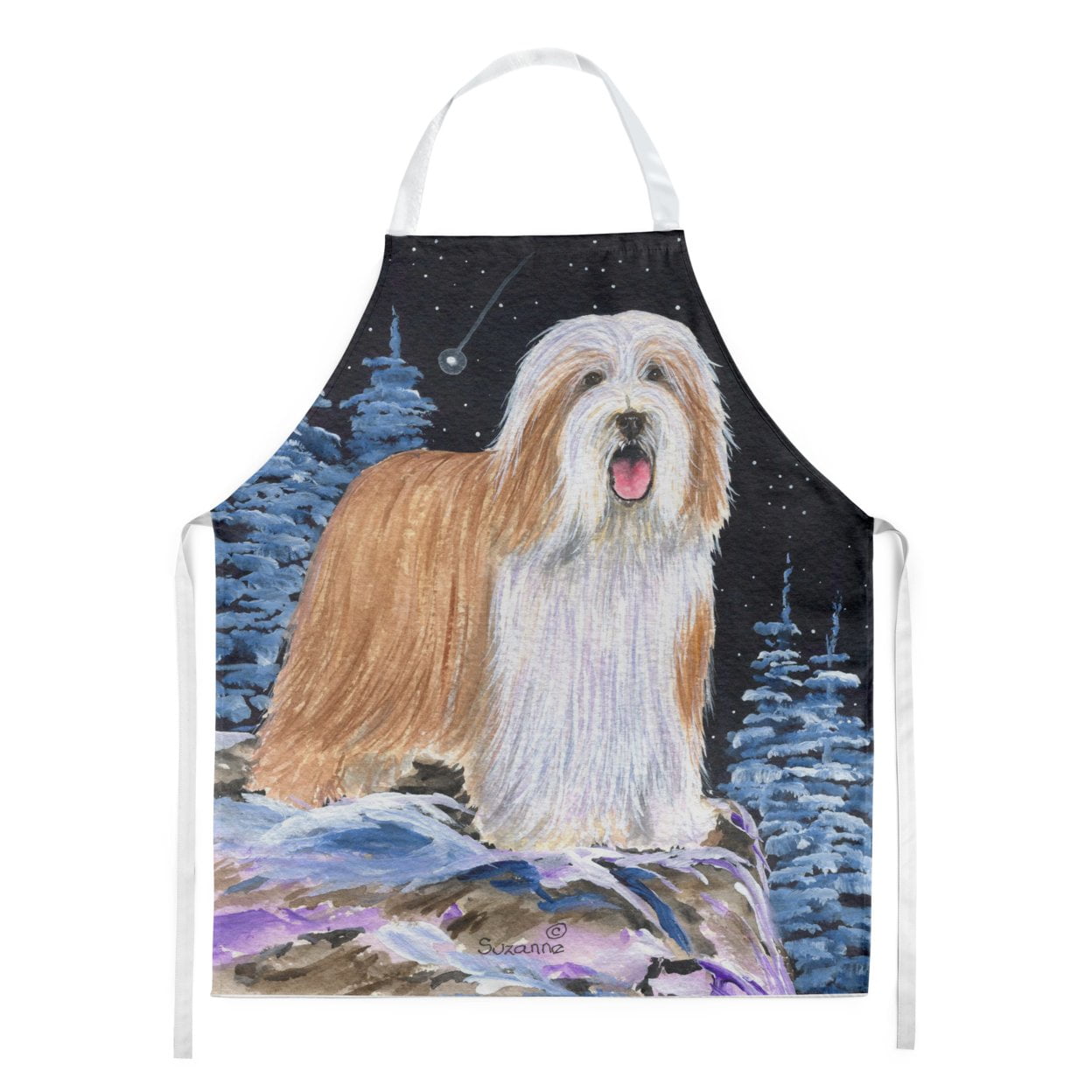Carolines Treasures SS8451APRON Starry Night Bearded Collie Apron Large multicolor