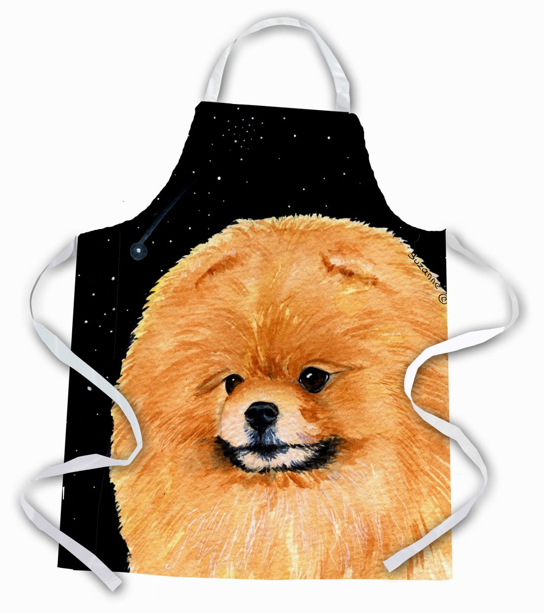 Carolines Treasures SS8481APRON Starry Night Pomeranian Apron Large multicolor