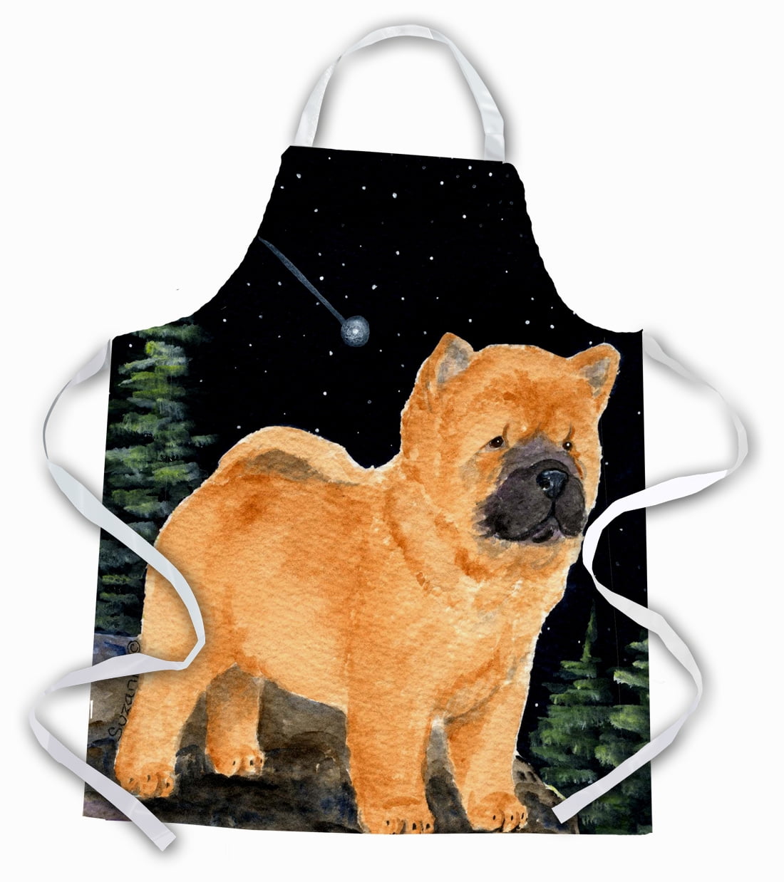Carolines Treasures SS8488APRON Starry Night Chow Chow Apron Large multicolor