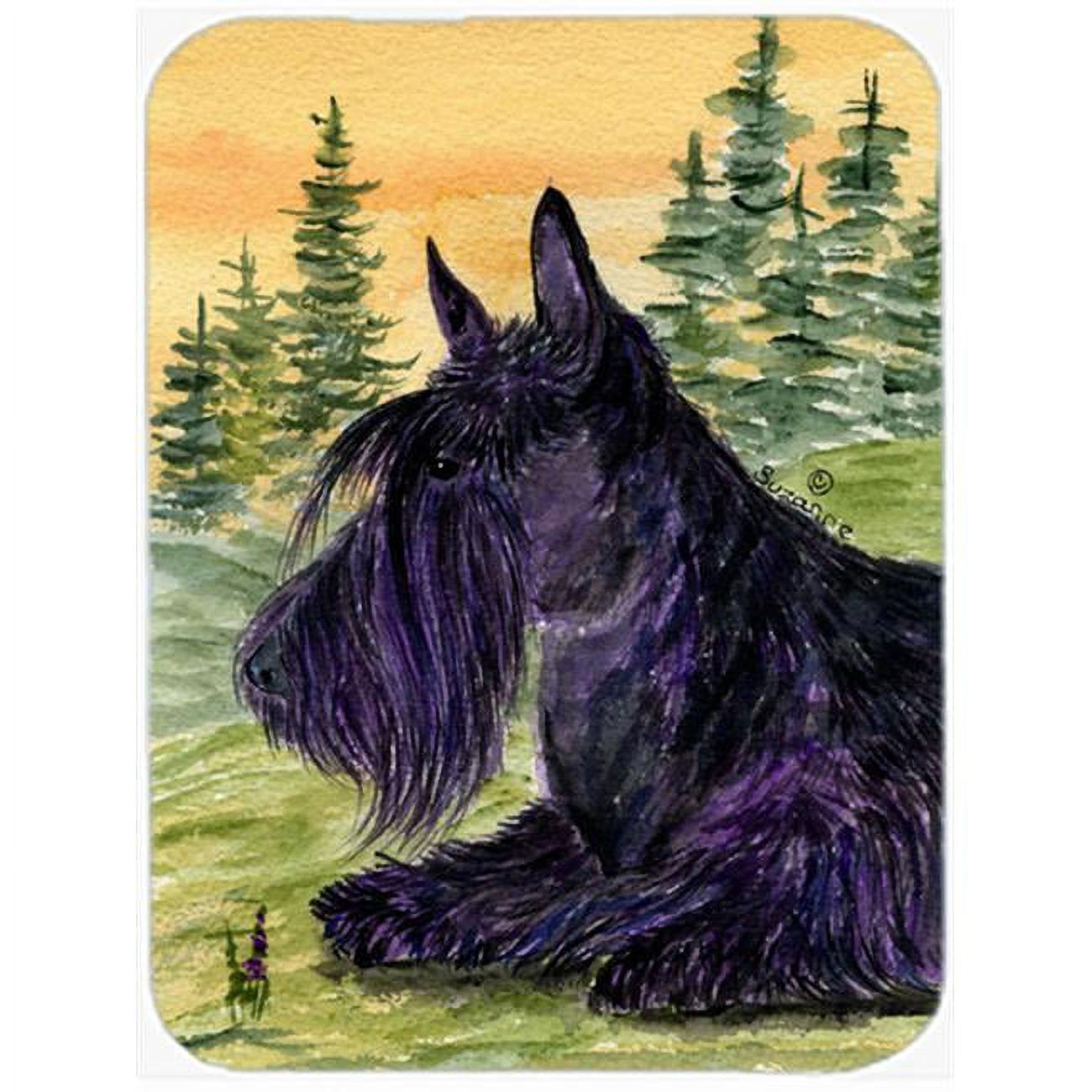 Carolines Treasures SS8511LCB Scottish Terrier Glass Cutting Board Large, 12H x 16W, multicolor