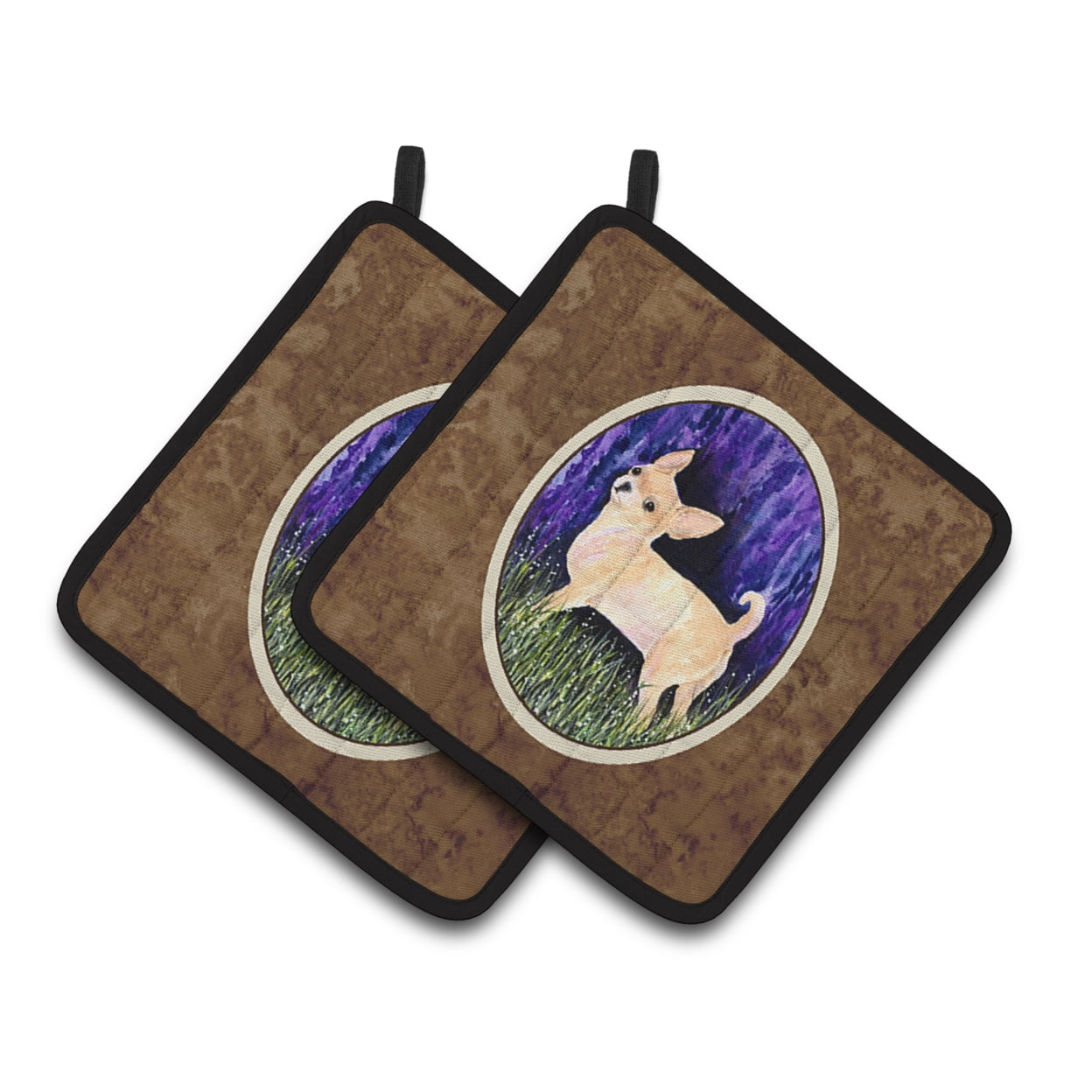 Carolines Treasures SS8514PTHD Starry Night Chihuahua Pair of Pot Holders, 7.5HX7.5W, multicolor