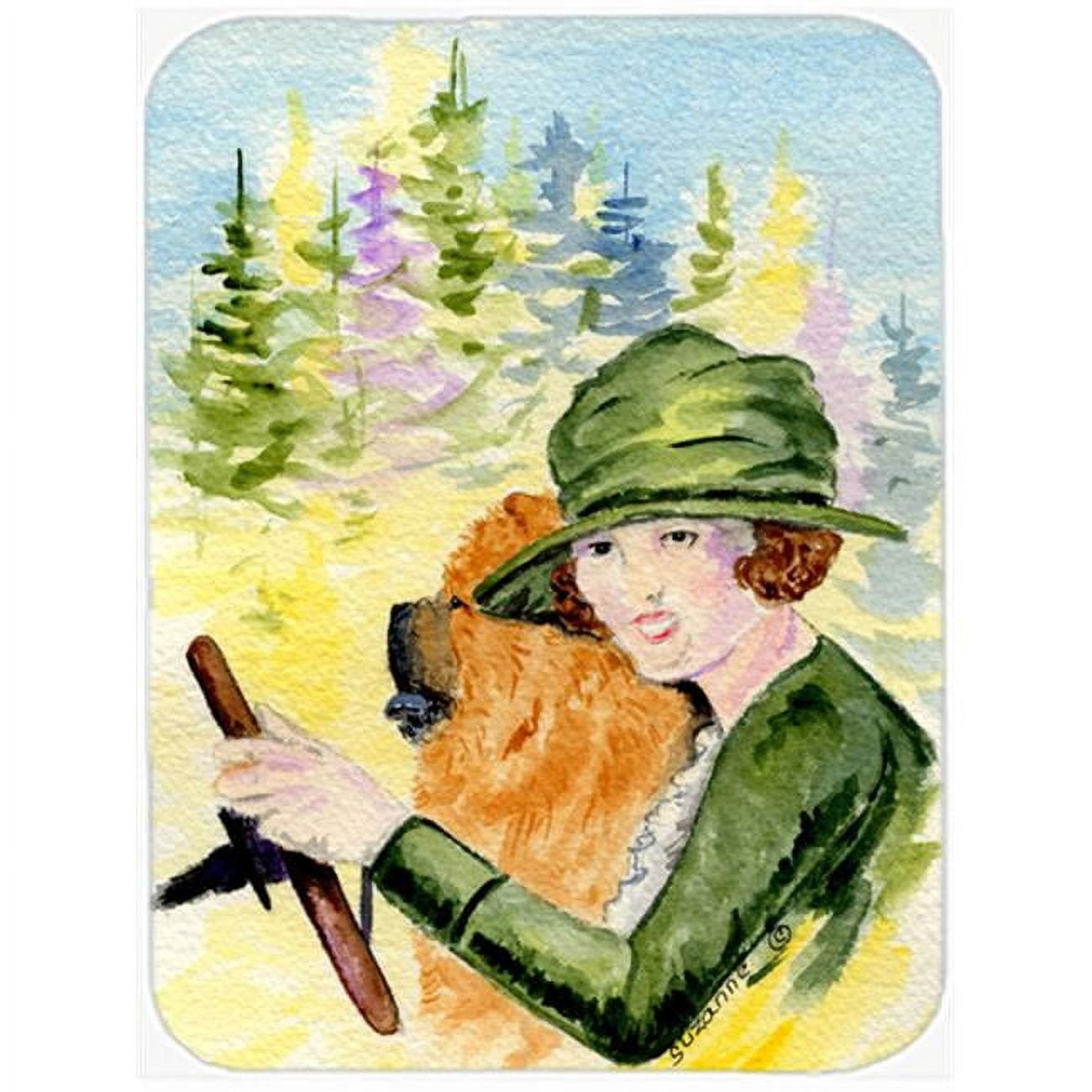 Carolines Treasures SS8527LCB Lady driving with her Chow Chow Glass Cutting Board Large, 12H x 16W, multicolor