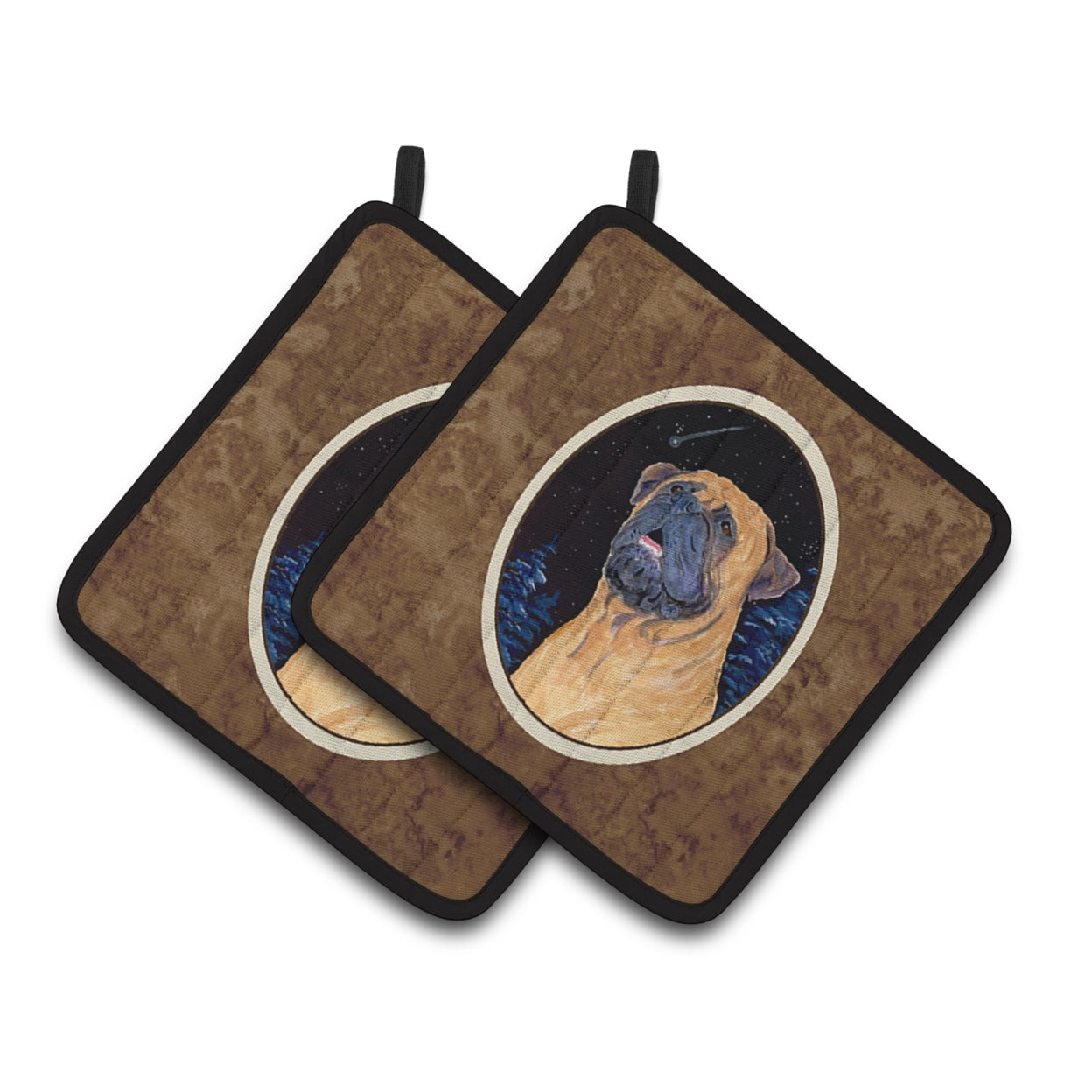 Carolines Treasures SS8672PTHD Bullmastiff Pair of Pot Holders, 7.5HX7.5W, multicolor
