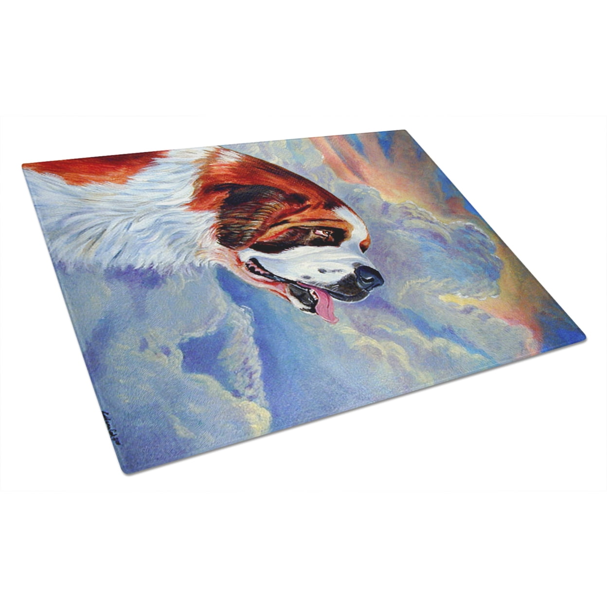 Carolines Treasures Saint Bernard Loyalty Glass Cutting Board Large 12H x 16W multicolor